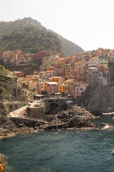 Explore the vibrant clifftop village of Cinque Terre, Italy, showcasing its colorful architecture and stunning coastal views.
