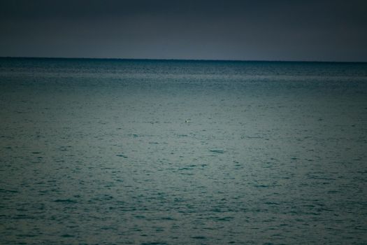 Serene view of a calm sea under a cloudy sky. Perfect for relaxation themes.