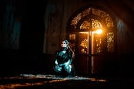 Mystical Woman in Dramatic Lighting Indoors