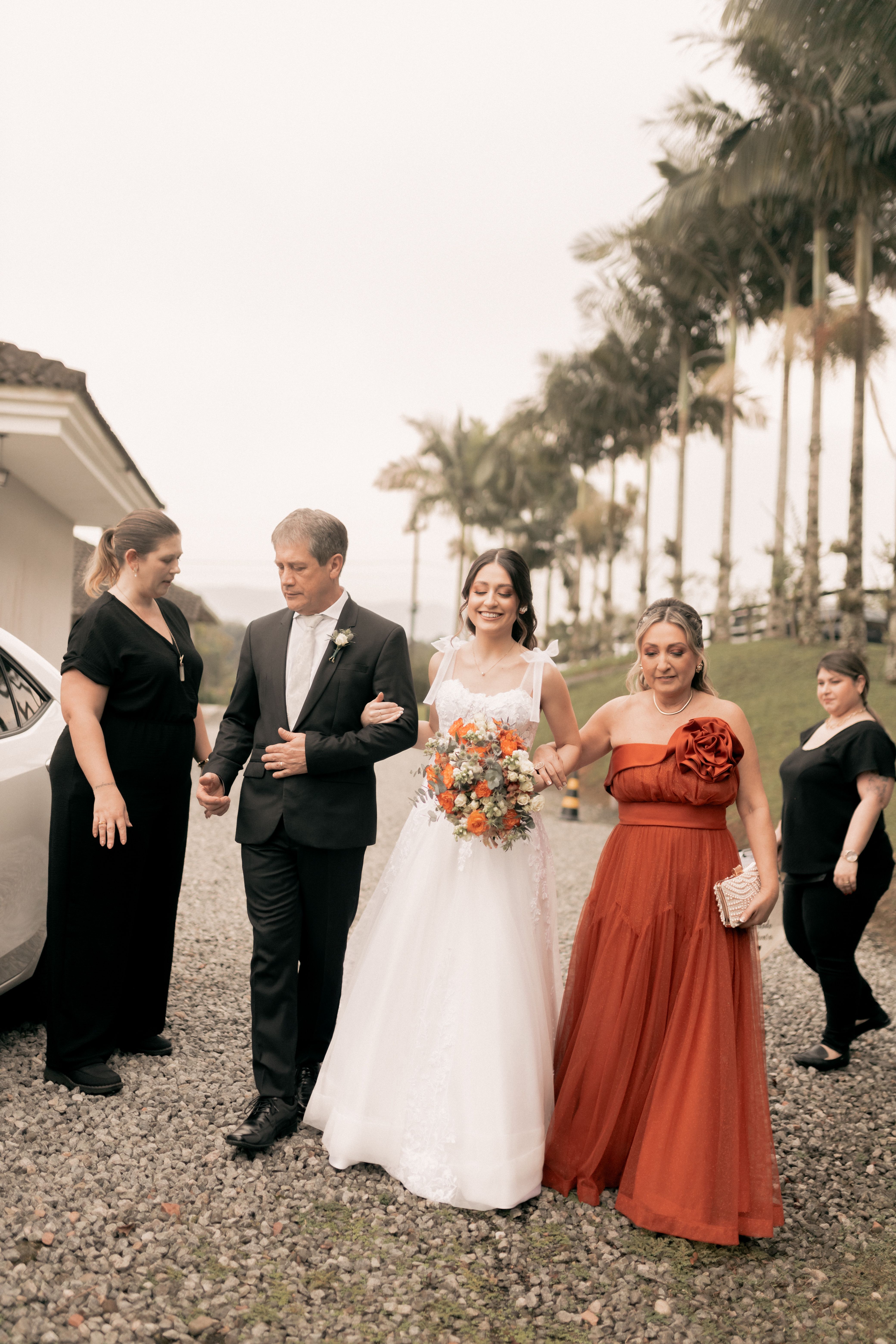 Elegant Outdoor Wedding Procession with Bride · Free Stock Photo