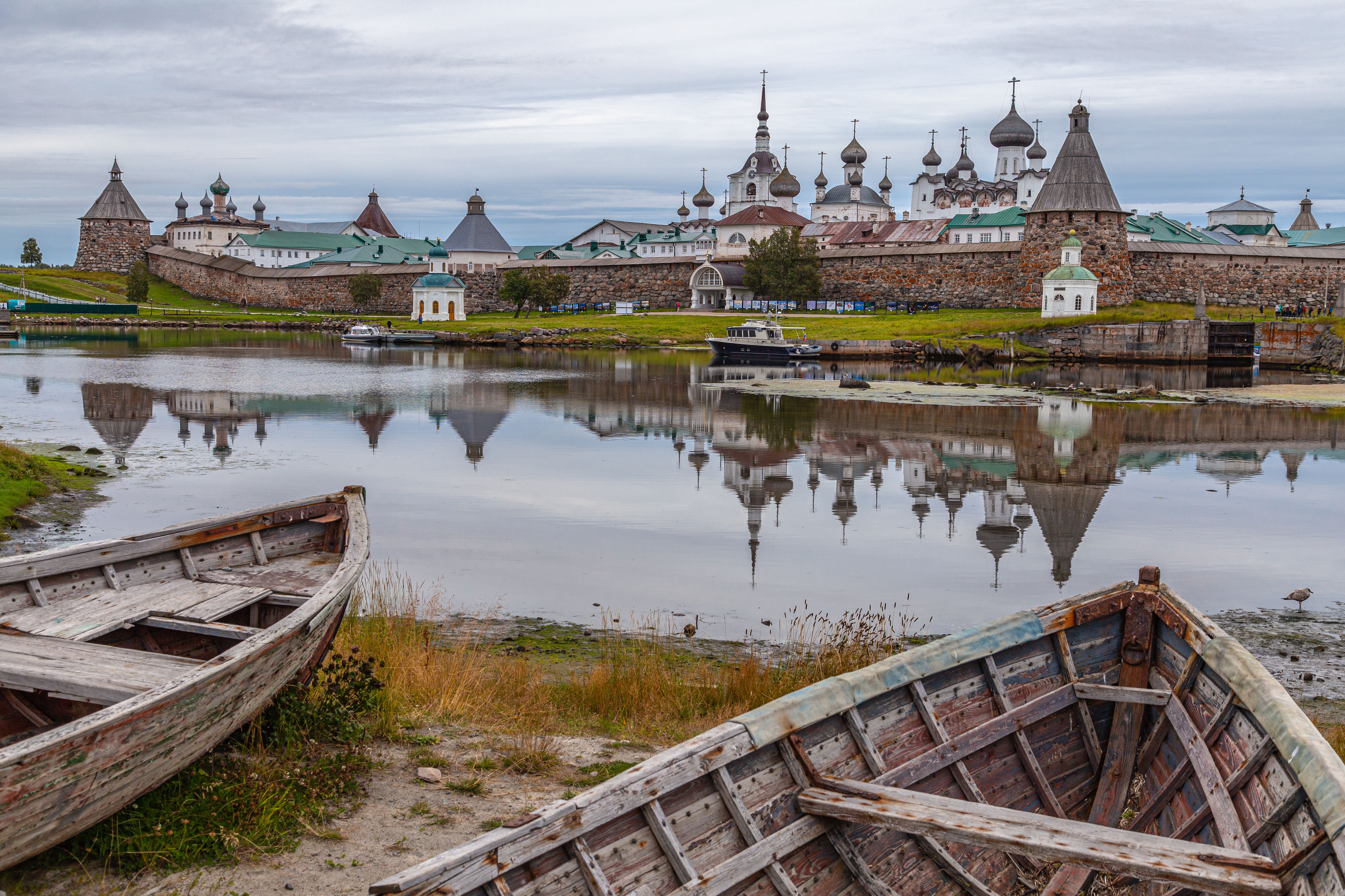 Solovetsky Monastery Reflection on Calm Waters · Free Stock Photo