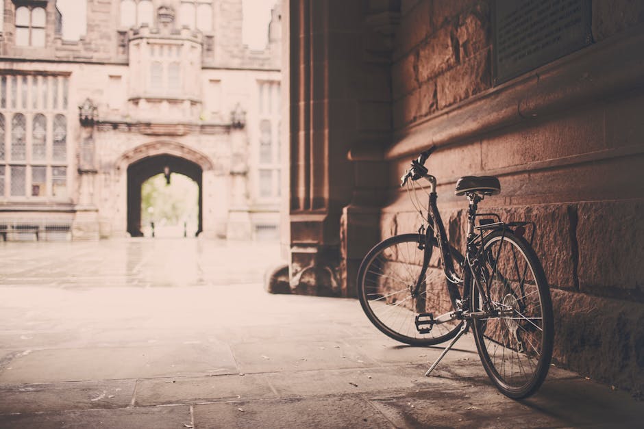 bicycle, bike, building