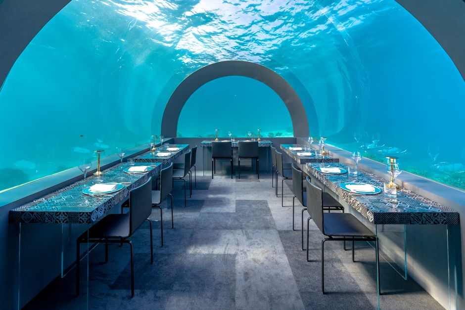 Maldives underwater restaurant interior