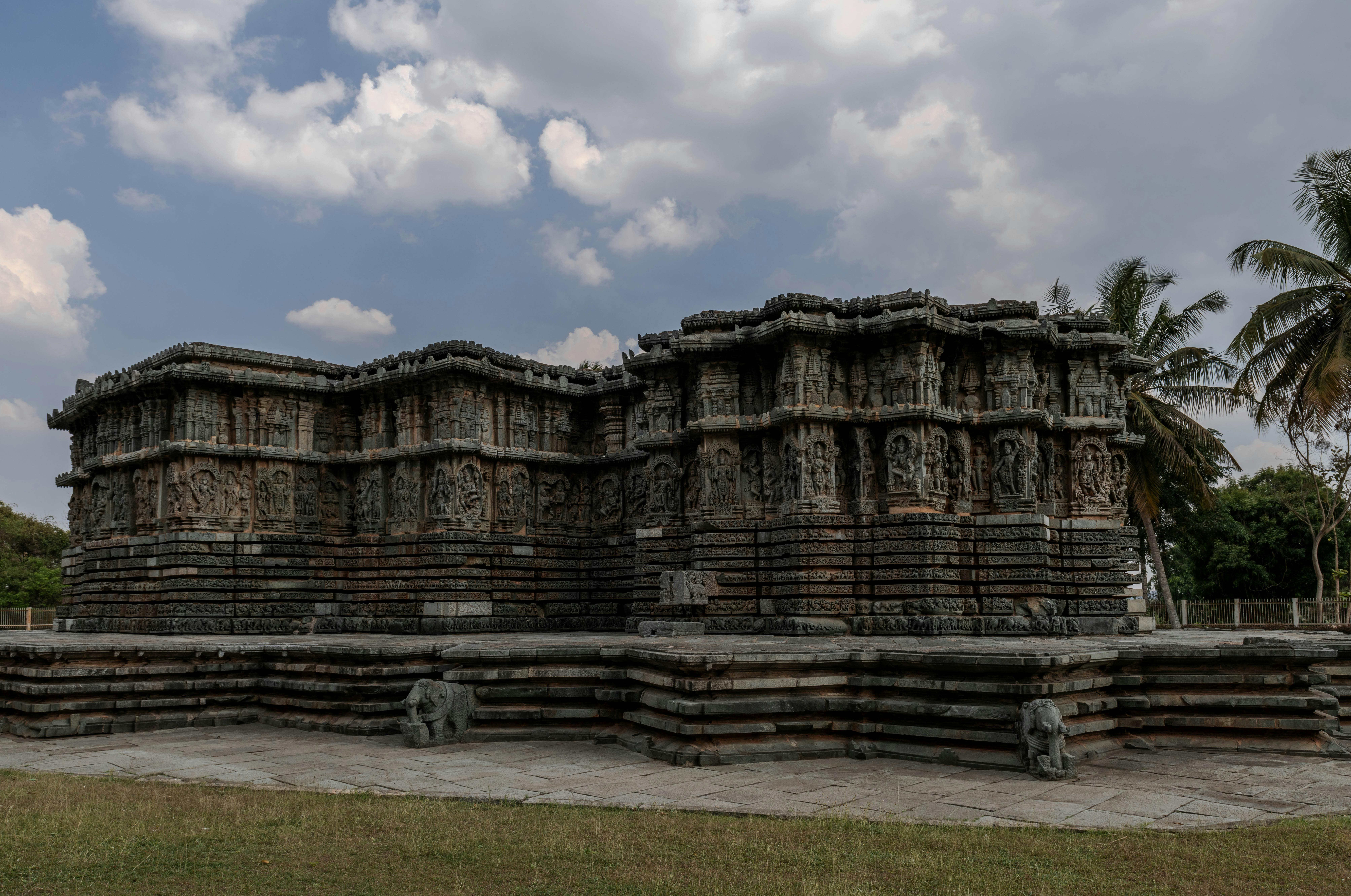 ancient stone temple with intricate carvings