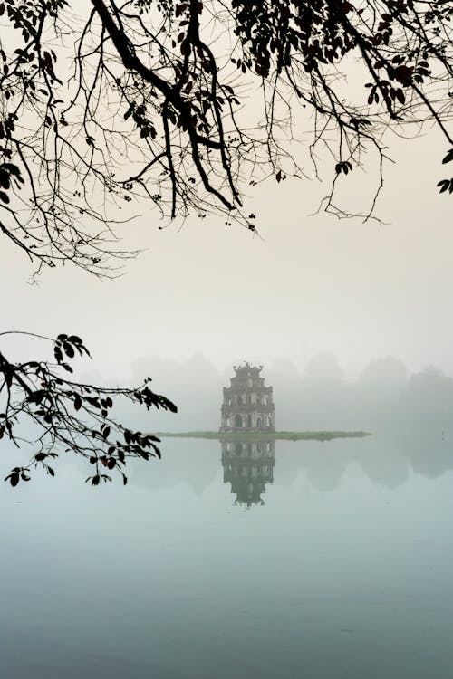 Free A Castle In An Island On A Lake Stock Photo