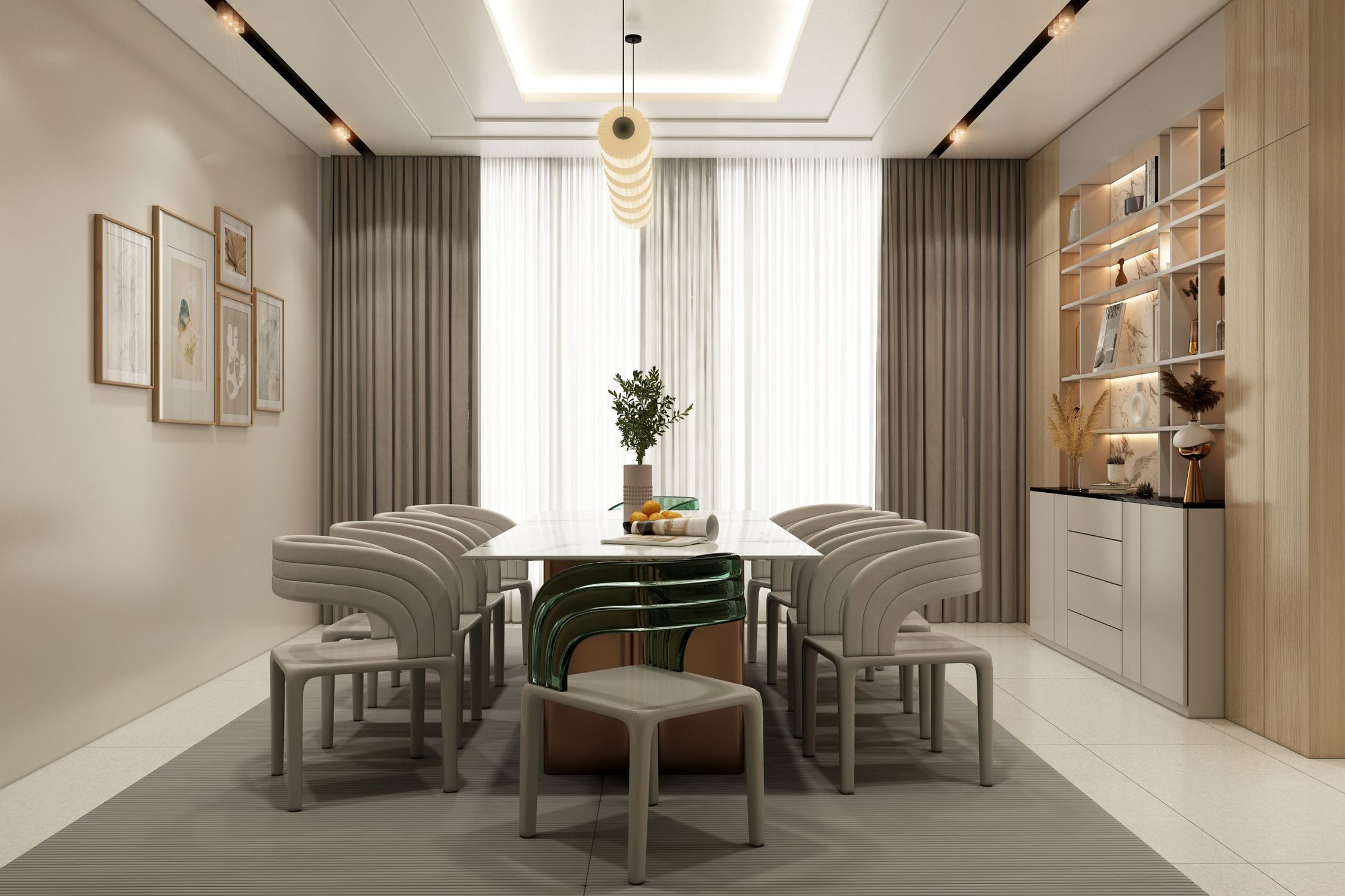 Comedor Moderno Minimalista Con Decoración Elegante · Foto de stock ...