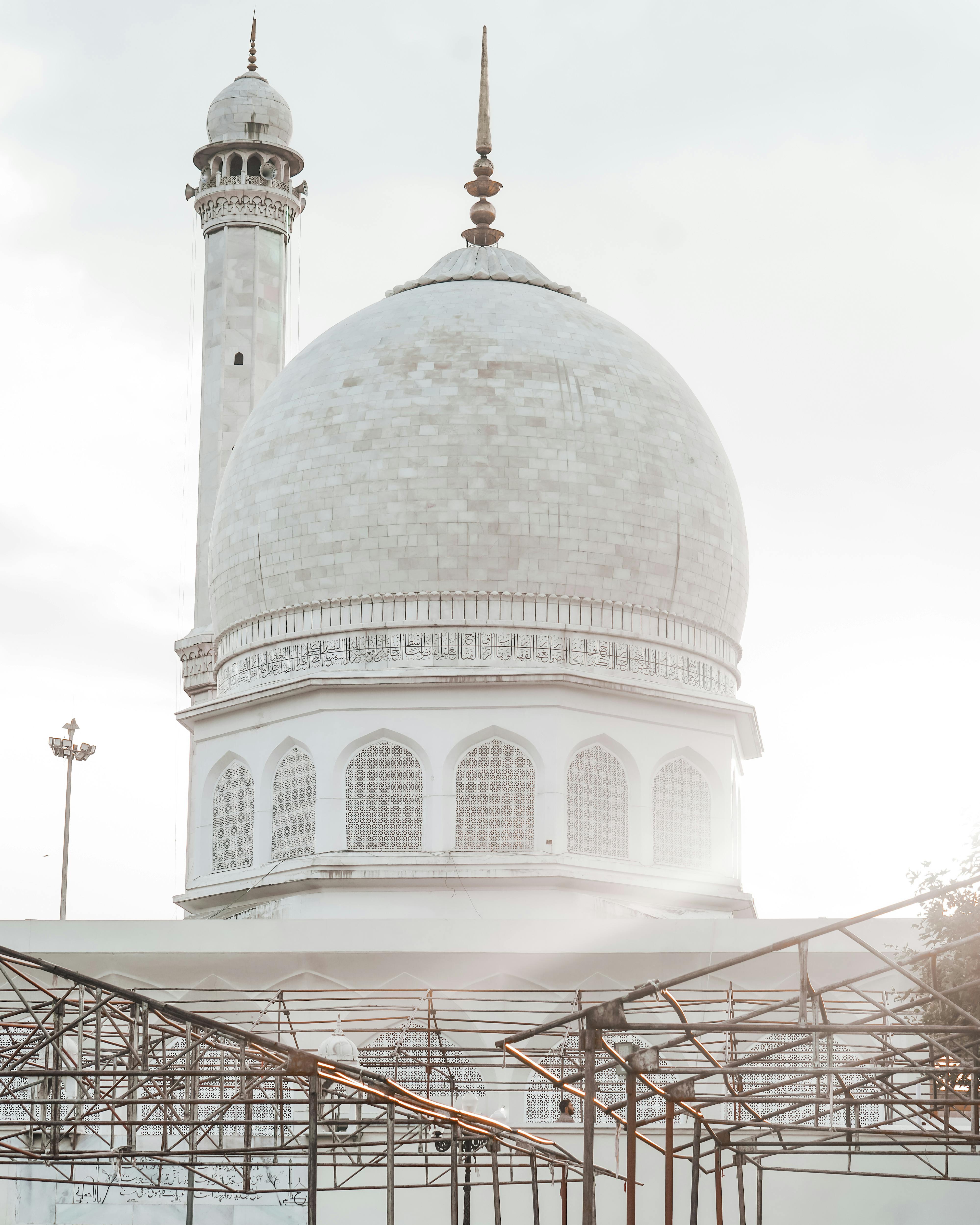 elegant mosque dome under bright sky