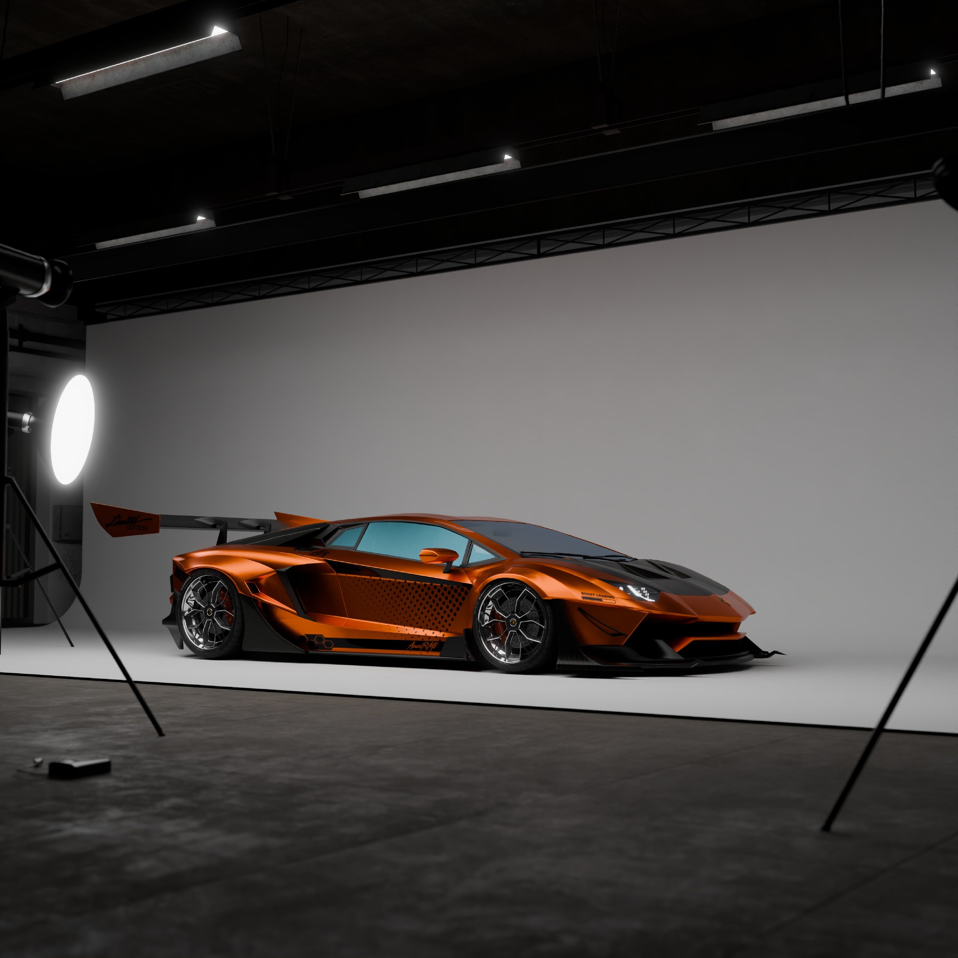 Luxury Sports Car in Professional Photo Studio · Free Stock Photo