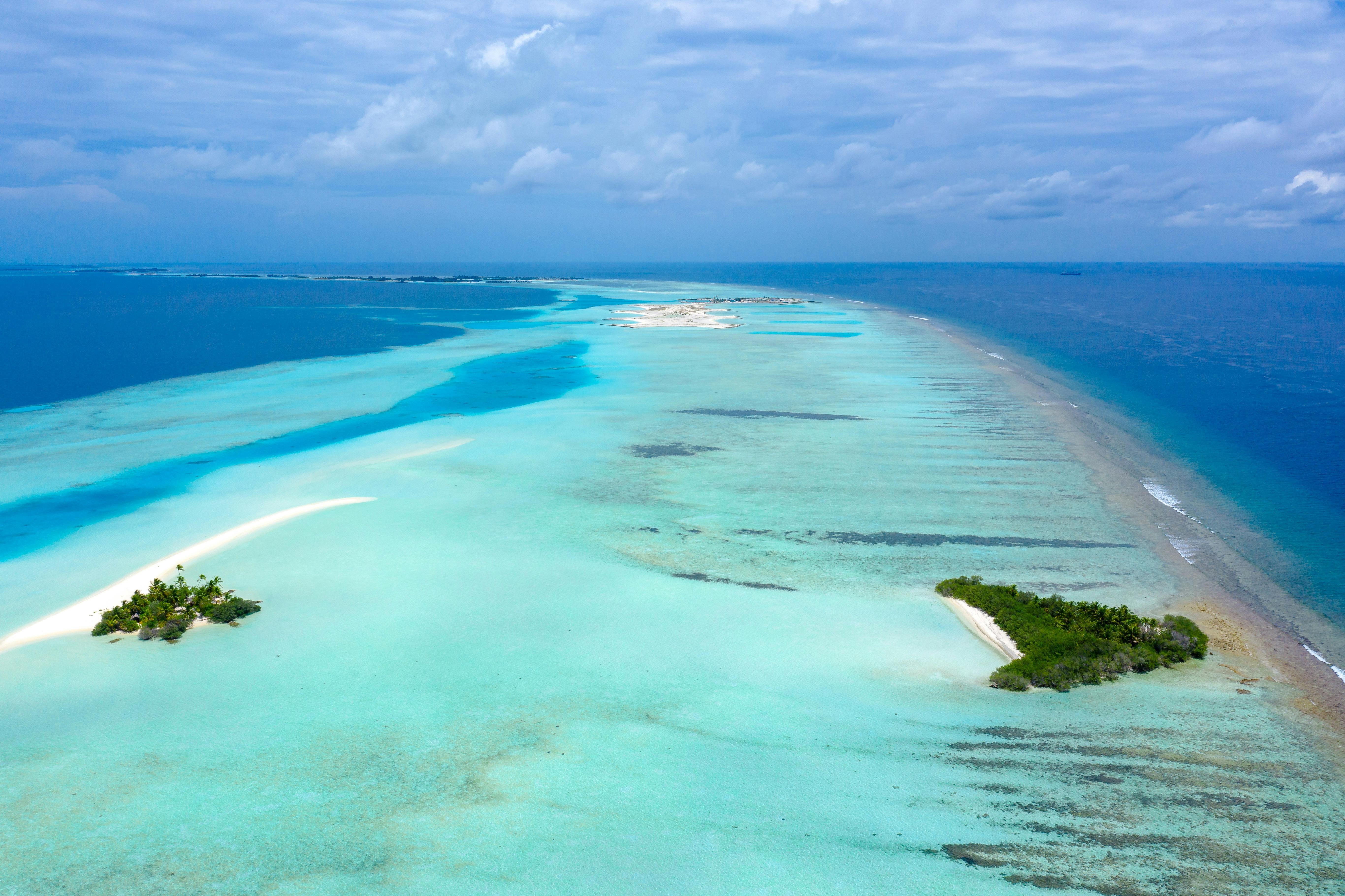 aerial view of tropical island paradise in the maldives