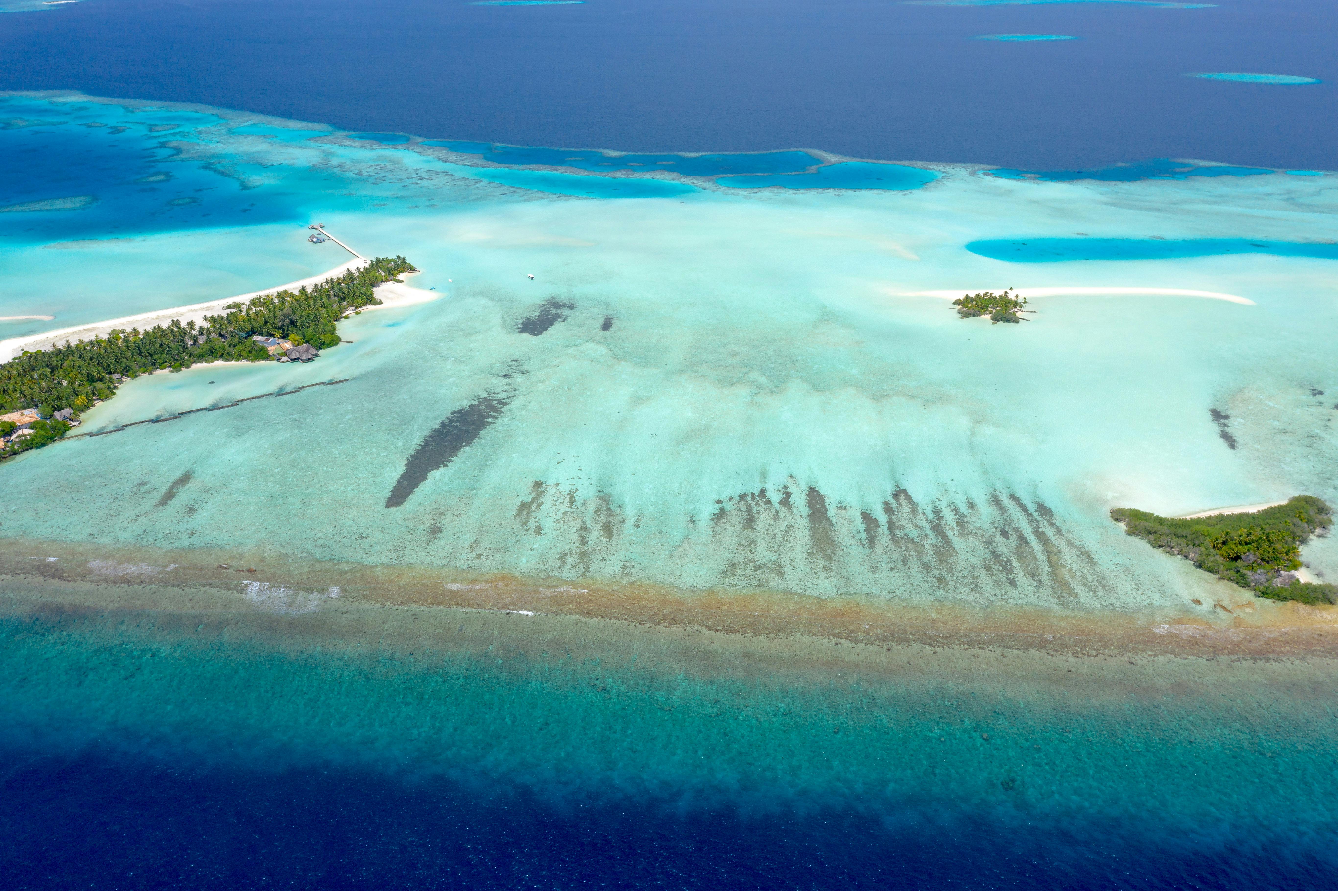 breathtaking aerial view of maldives islands