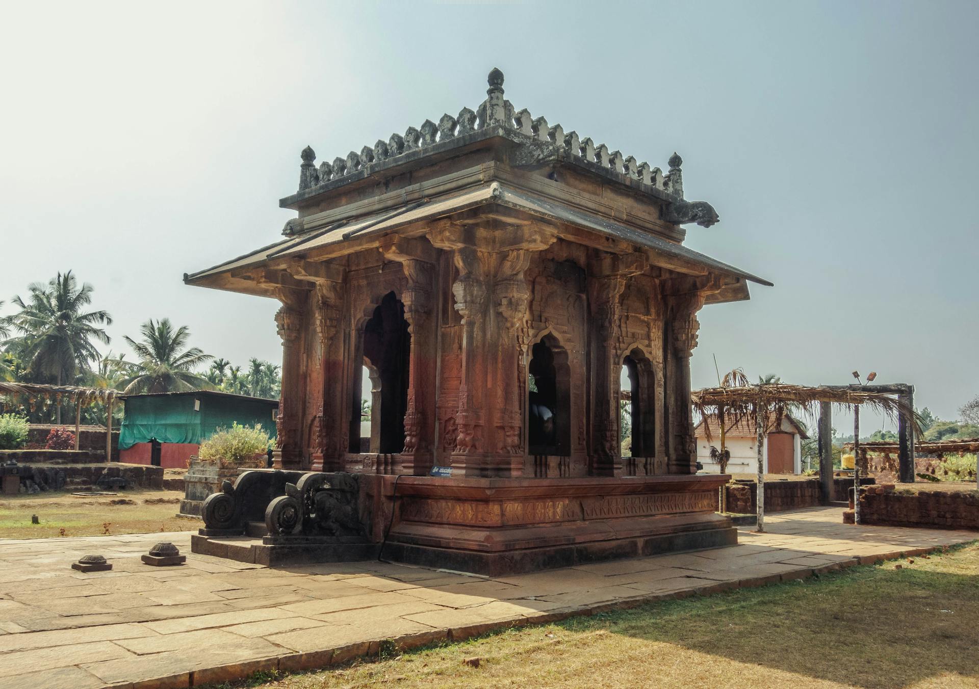 Ancient Indian Stone Temple with Ornate Architecture