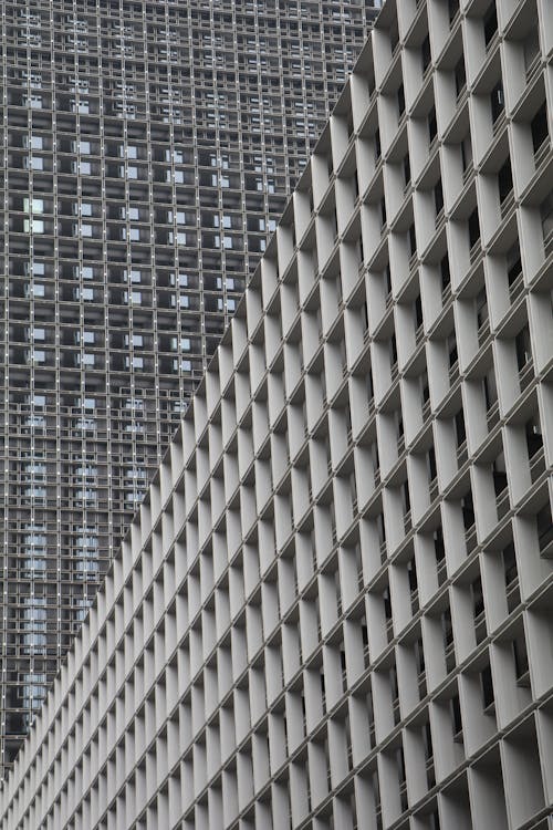 Modern Architectural Grid Facade · Free Stock Photo