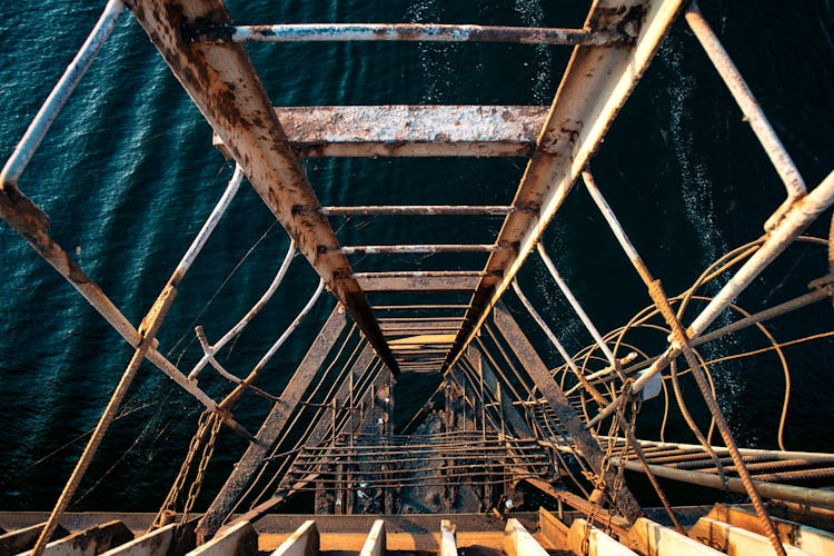 A Rusted Steel Ladder 