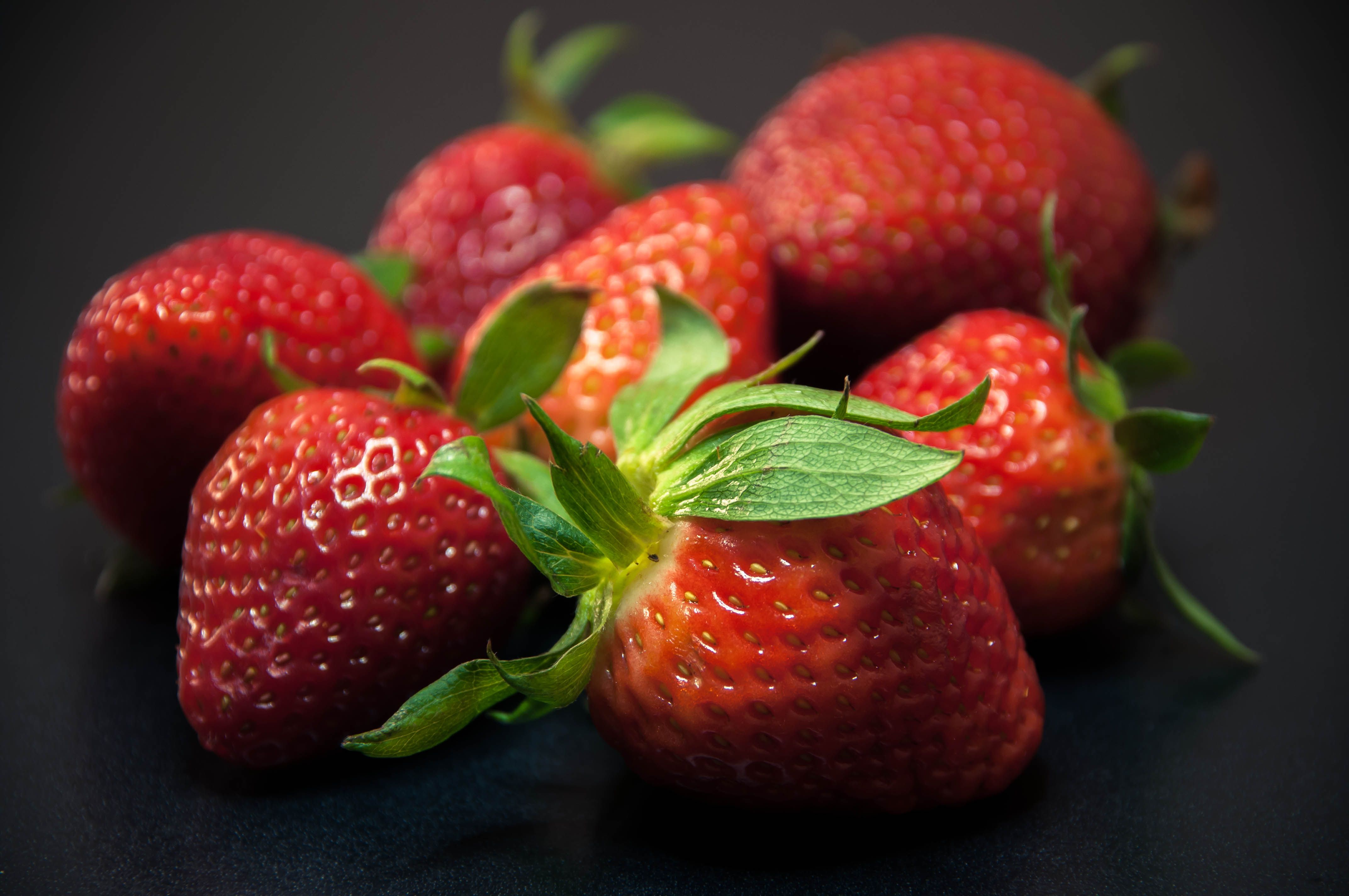 Macro Photography of Fresh Ripe Strawberries · Free Stock Photo
