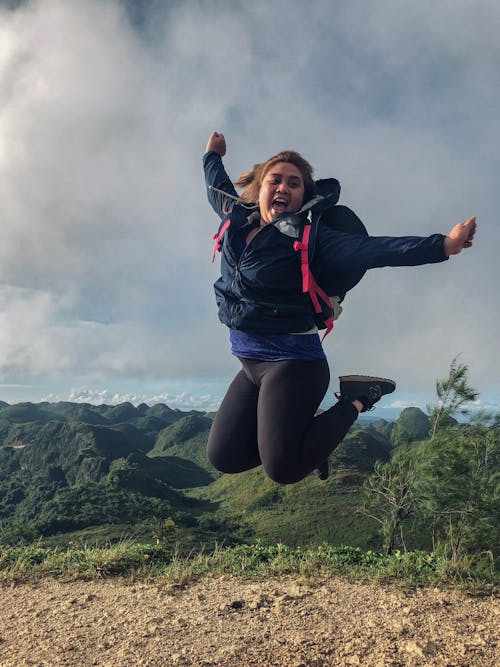 Free stock photo of jump shot, mountain climber