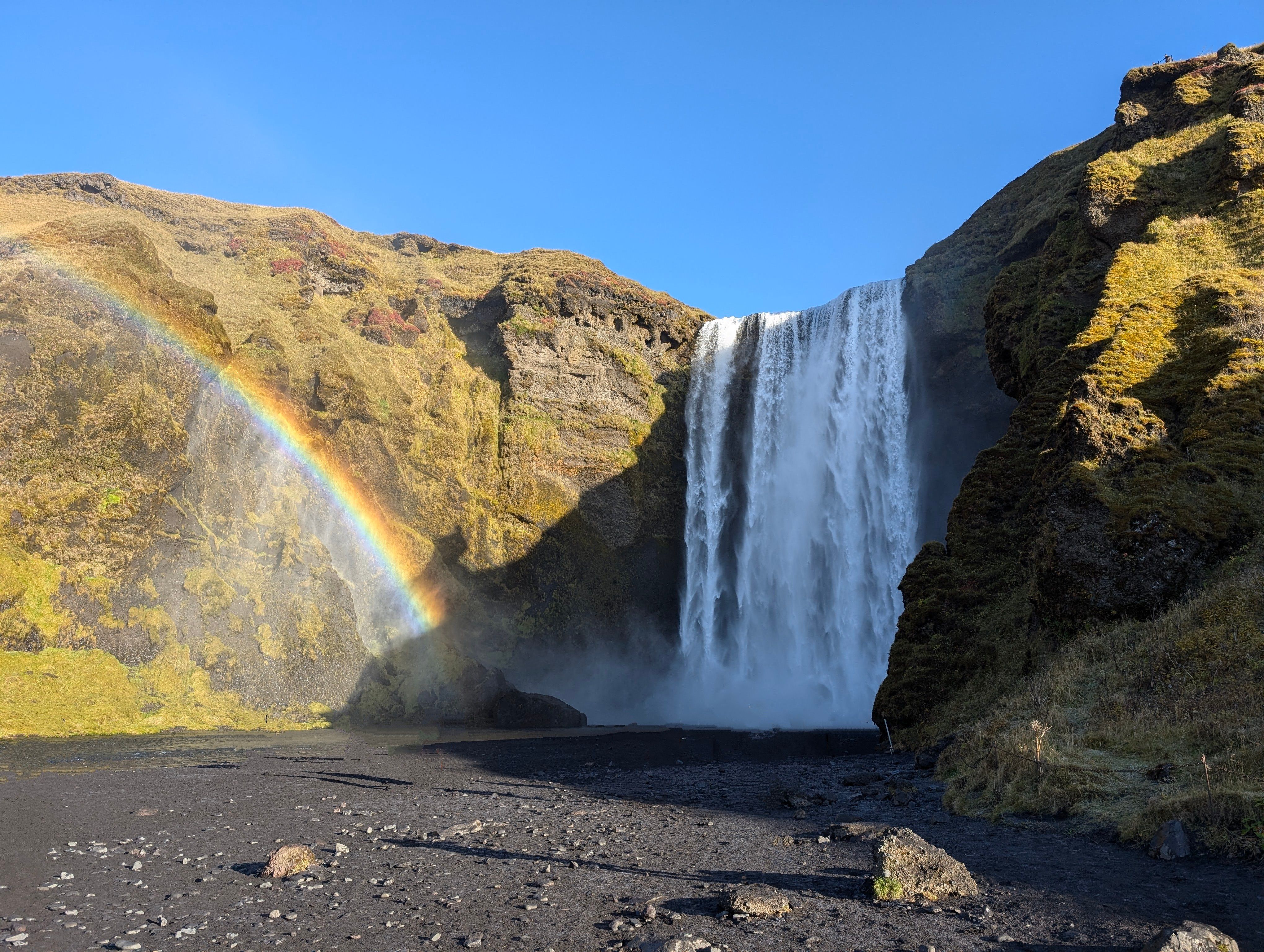 Stunning Skógafoss Waterfall in Iceland with Rainbow · Free Stock Photo