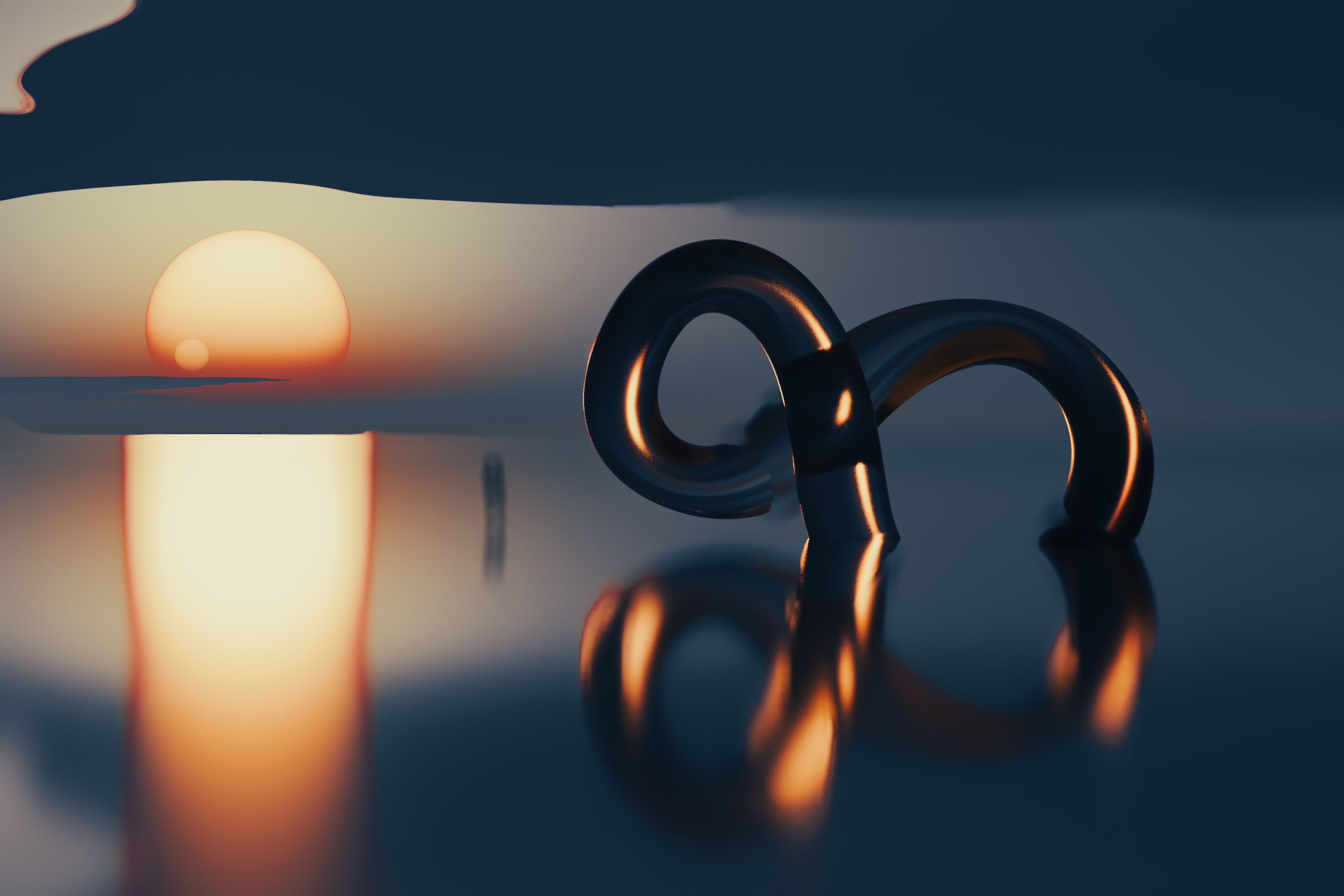 Surreal Sunset Reflection with Abstract Form · Free Stock Photo
