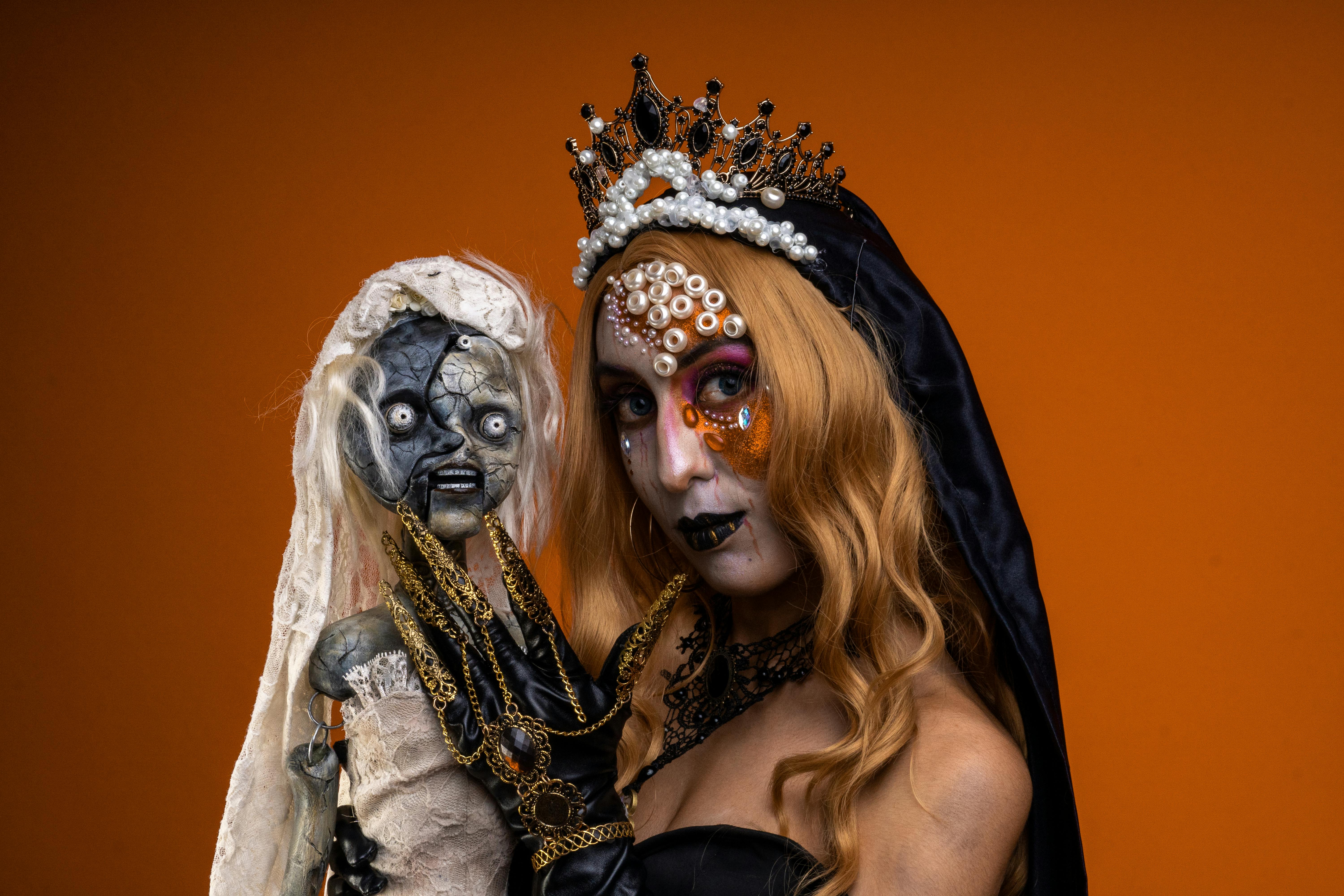 Ücretsiz Sanatsal Bir Tarza Sahip Zarif Cadılar Bayramı Makyajı Stok Fotoğraflar