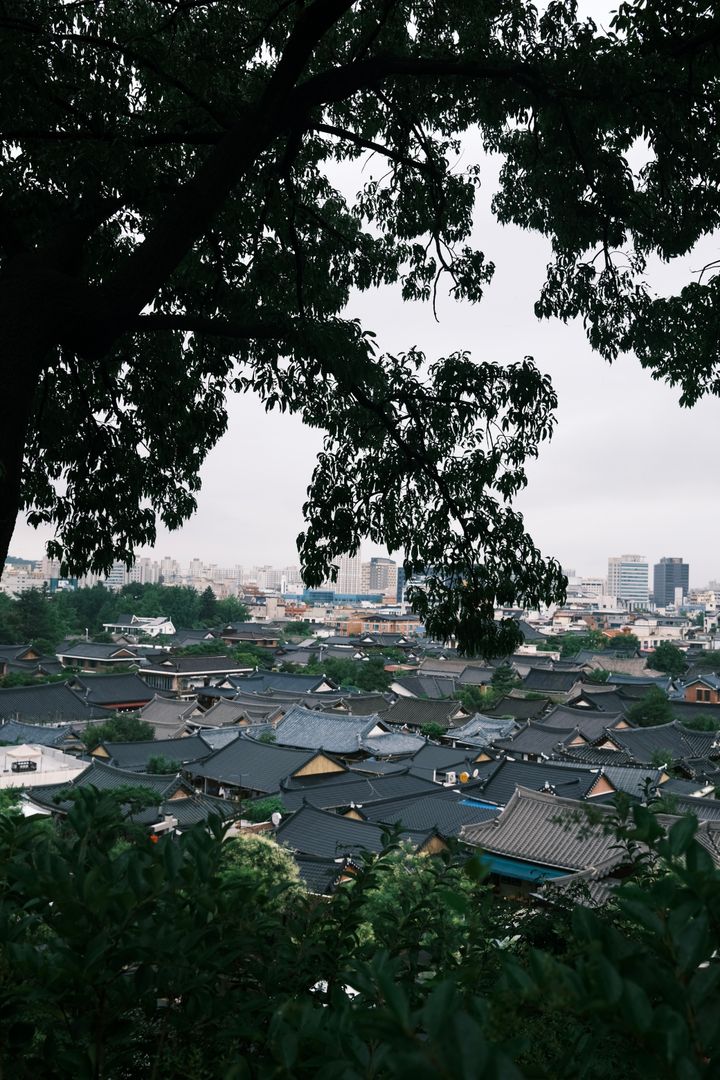 Pemandangan Jeonju Hanok Village sebagai lokasi populer untuk menginap di hanok Korea