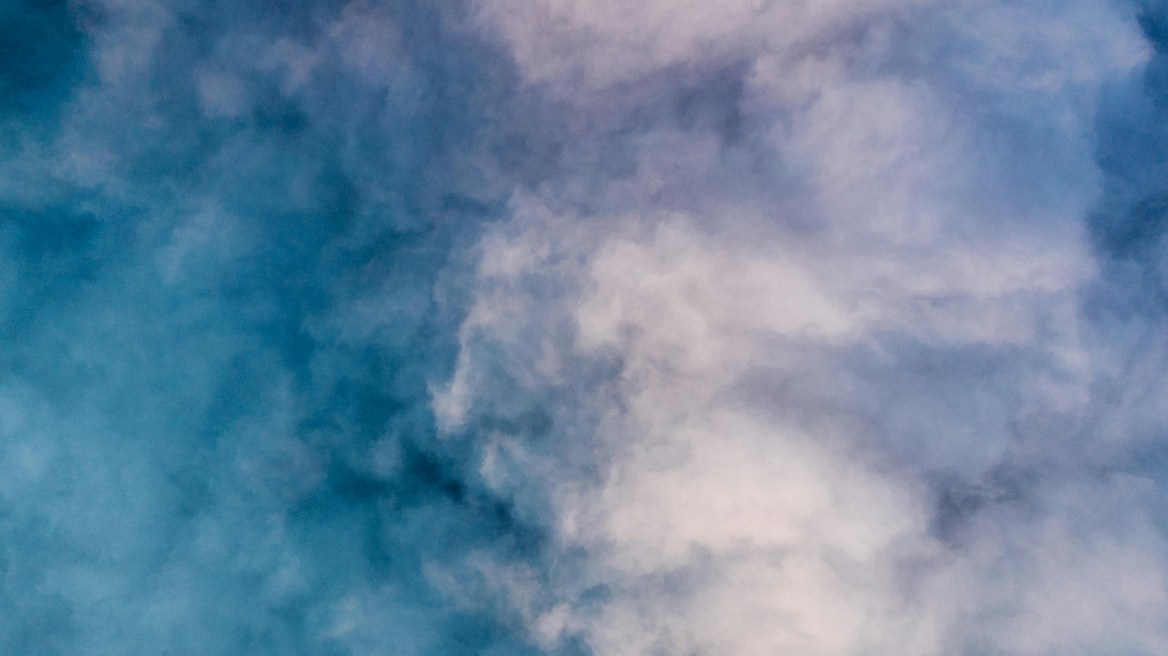 white and blue clouds