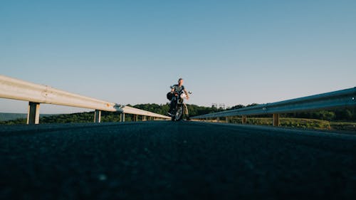 A Man Riding His Motorcycle