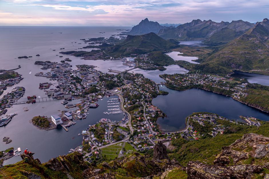 Best Bergen: Private Full-Day Waterfall Day to Hardangerfjord & Cruise Review Review 2026 - Stunning aerial shot of the scenic Lofoten Islands with mountains and coastline in Norway.