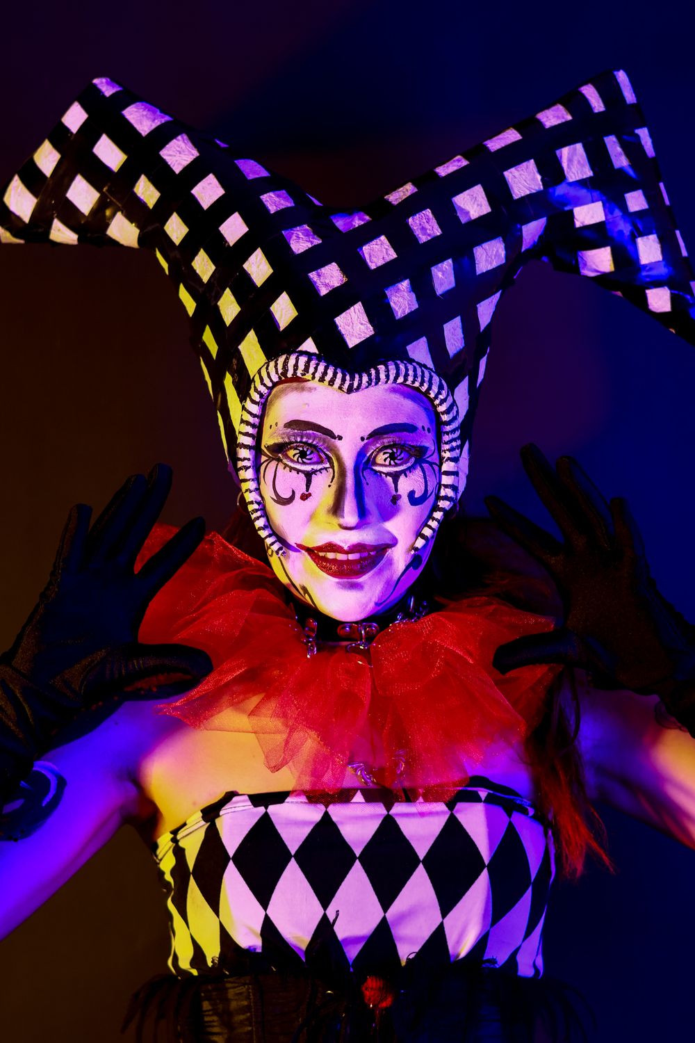 Jester Color Themes Colorful Jester in Vibrant Costume with Dramatic Lighting · Free Stock ...