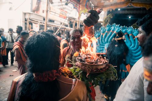 Free Capturing the vibrant Kulasai Dasara festival with colorful cultural rituals and traditional attire in Tamil Nadu, India. Stock Photo