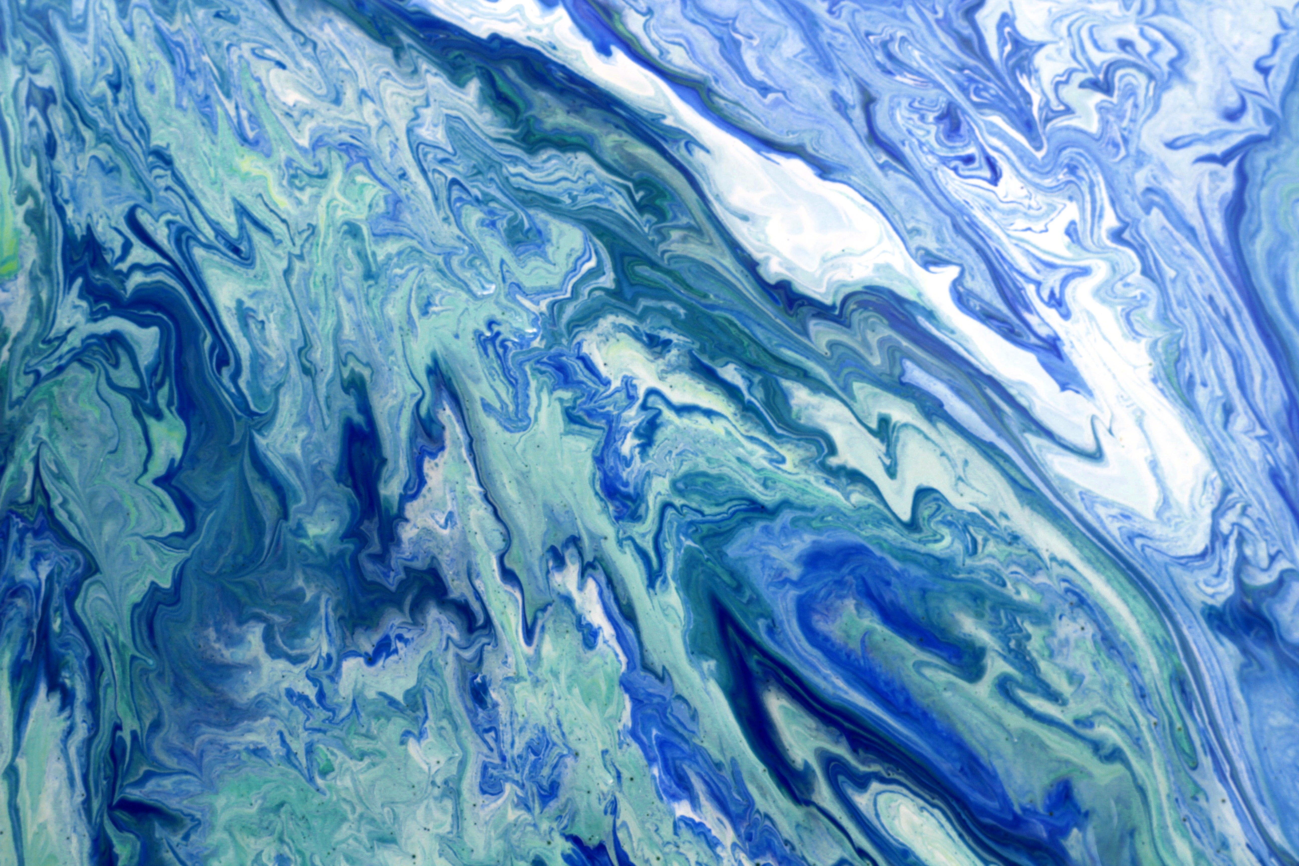 Vibrant Abstract Blue and Green Swirling Patterns