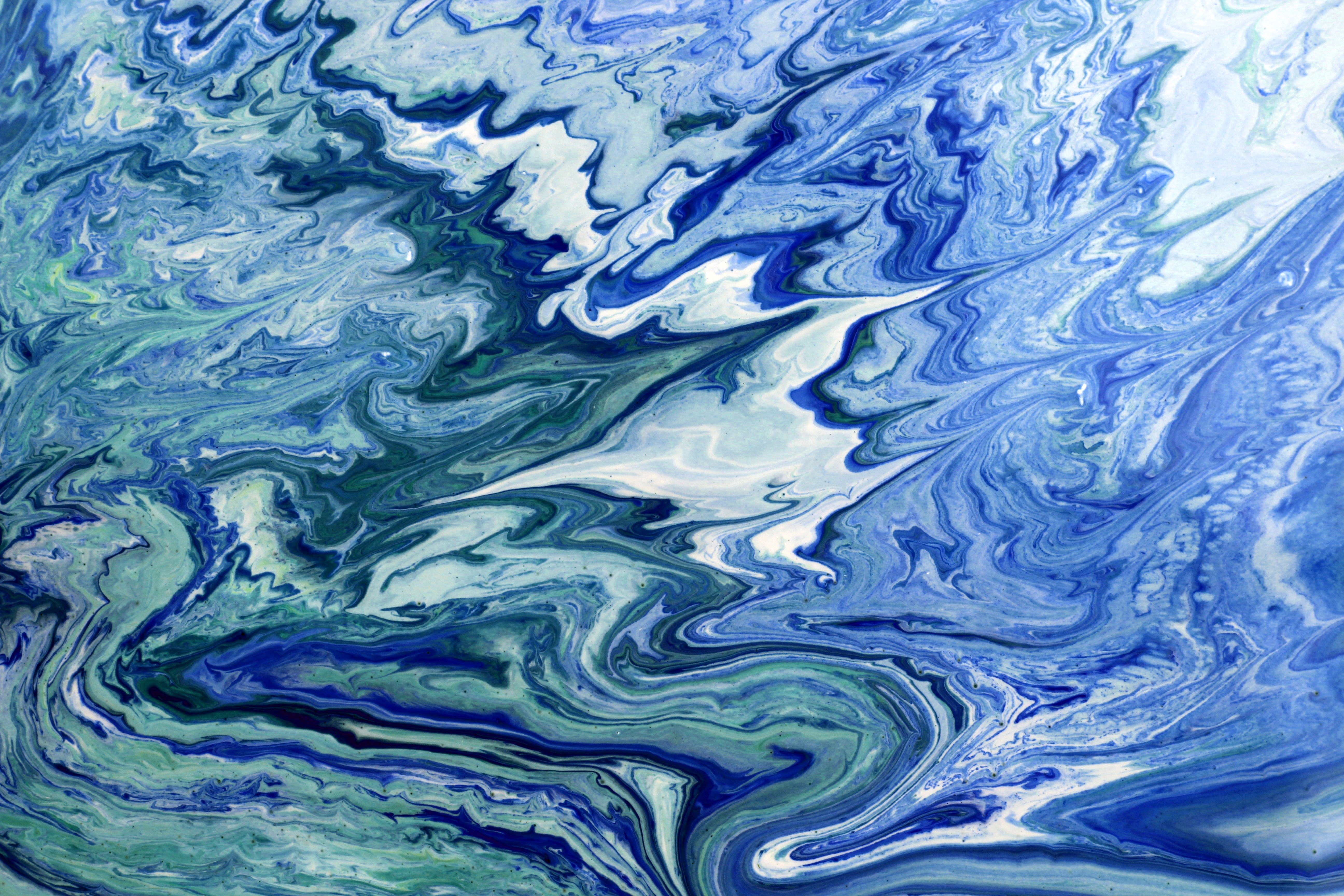 Abstract Blue and Green Marble Texture Art · Free Stock Photo