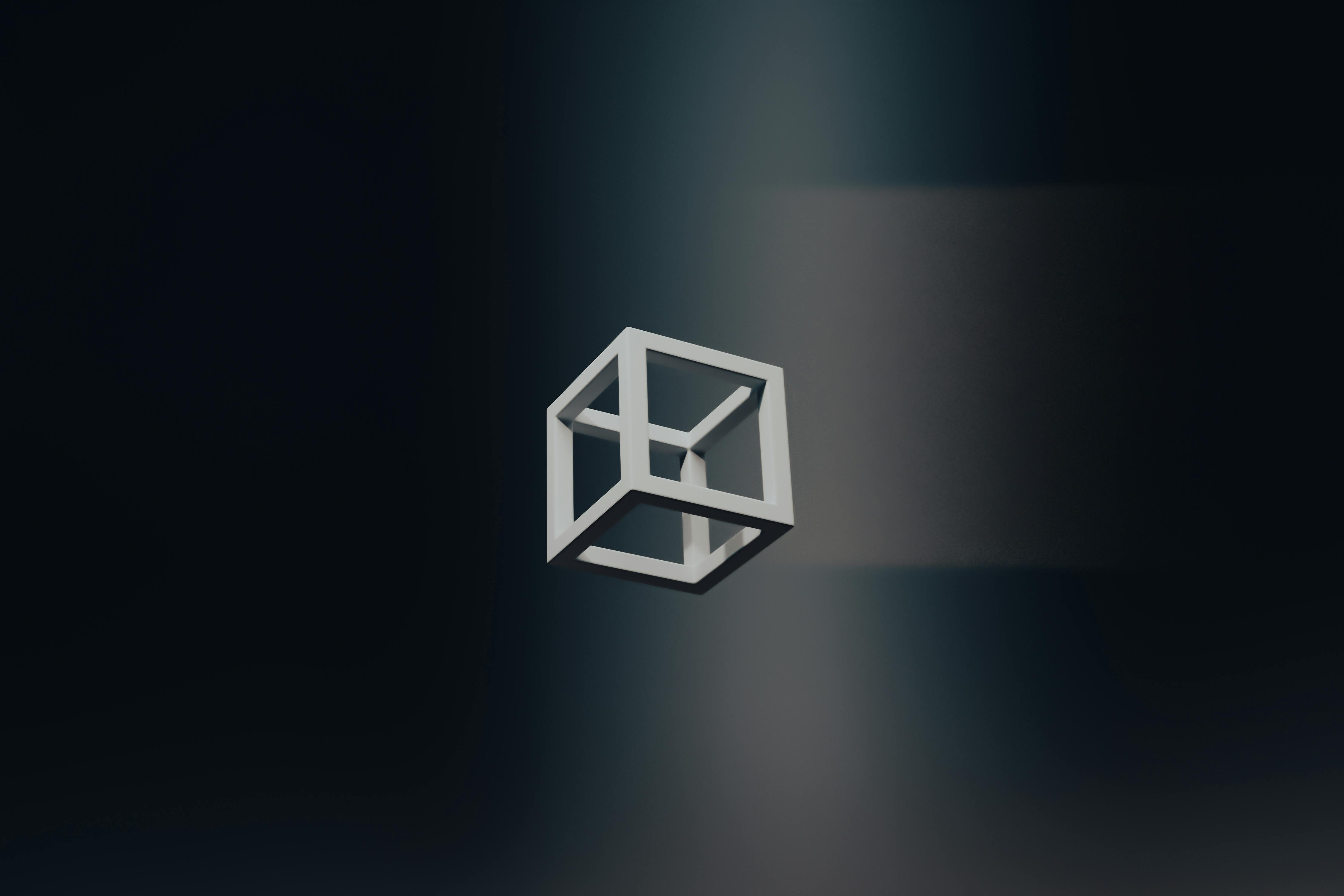 Gratis 3 D Abstrakt Geometrisk Form På Mørk Bakgrunn Arkivbilde