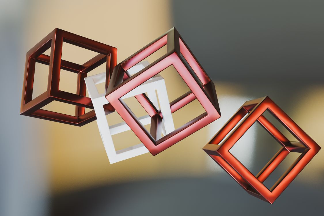 Abstract Geometric Floating Cubes with Gradient · Free Stock Photo
