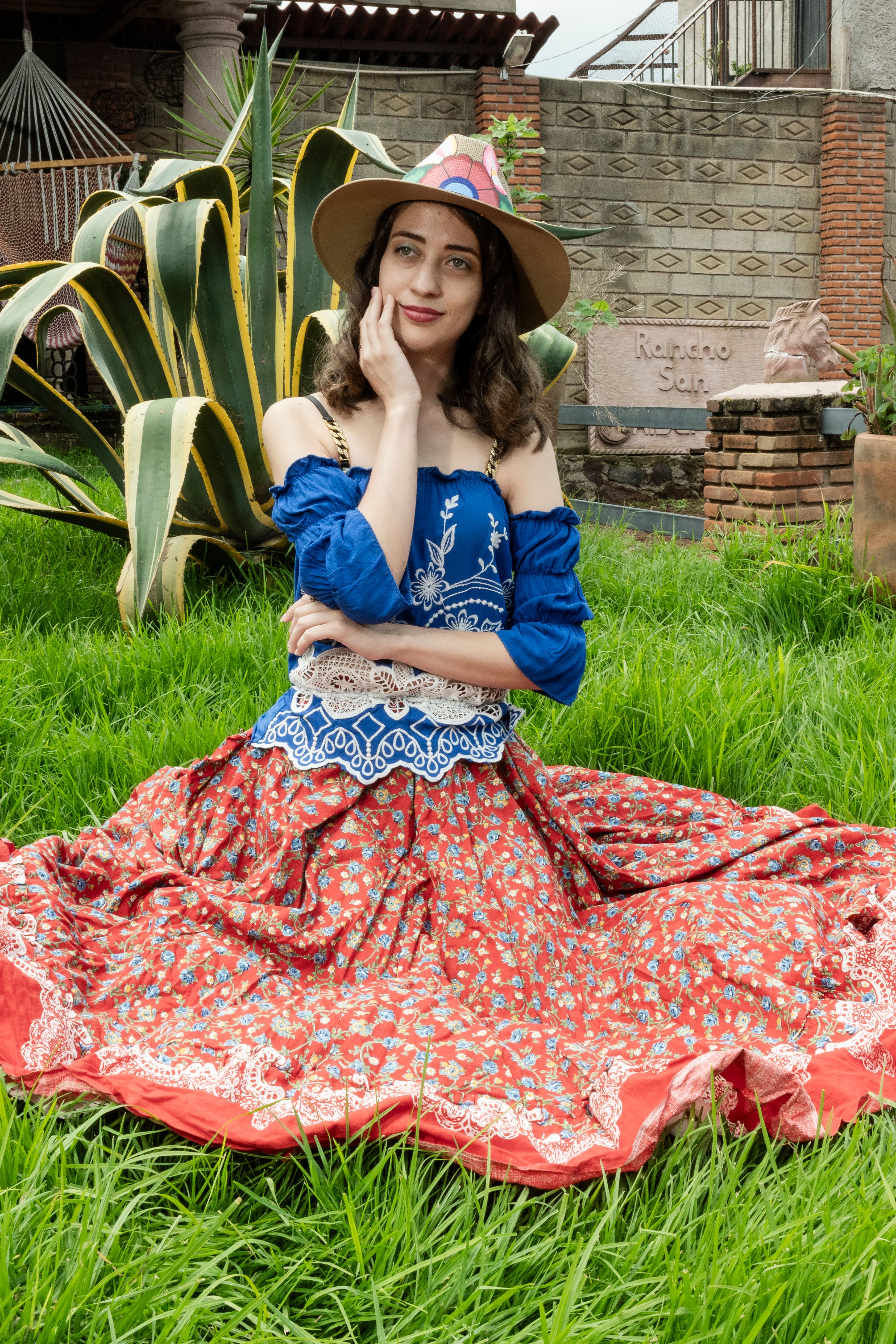 Blusa Ciganinha Floral Verde