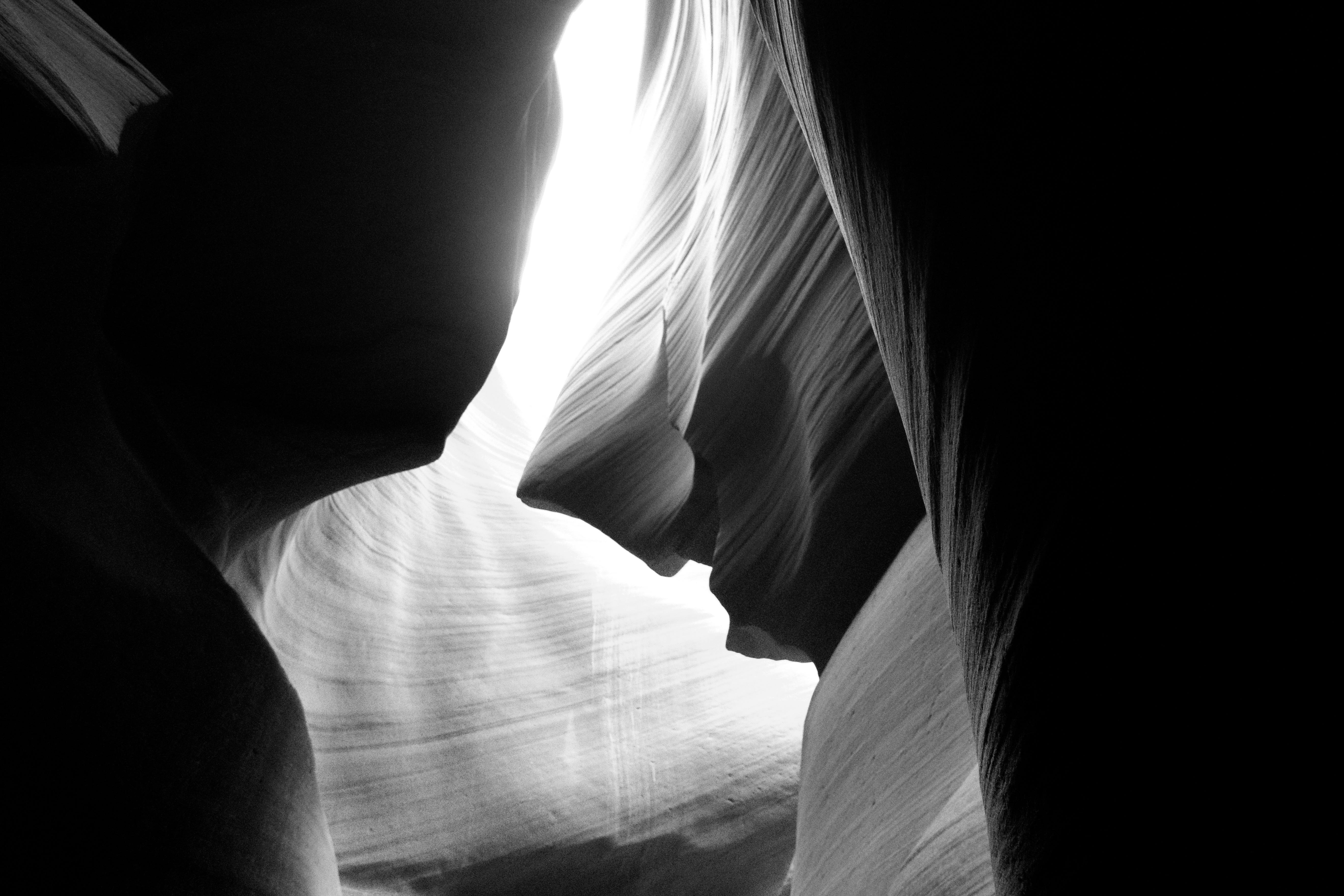 dramatic light and shadows in antelope canyon