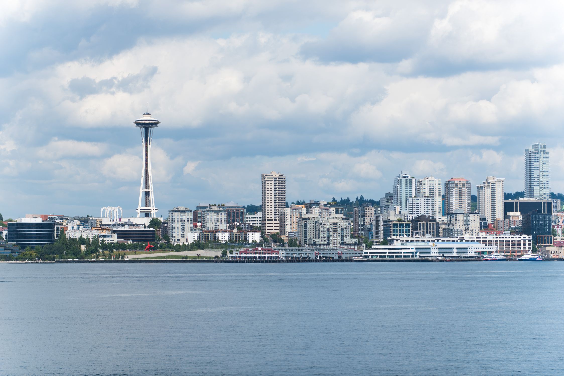 Seattle Skyline With Space Needle And Waterfront Free Stock Photo Seattle Skyline With Space Needle And Waterfront Free Stock Photo