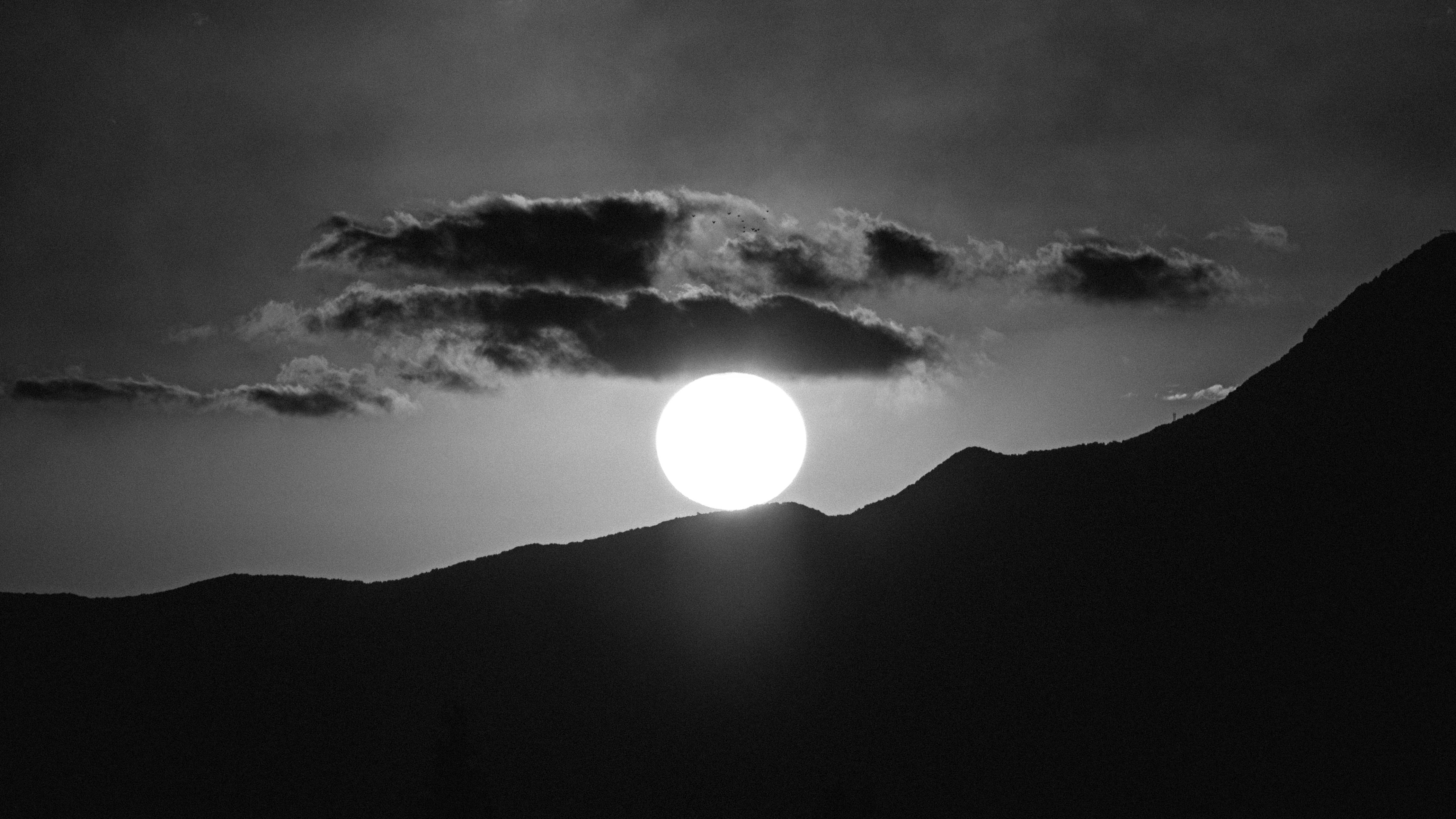 silhouette of boukornine mountain at sunrise