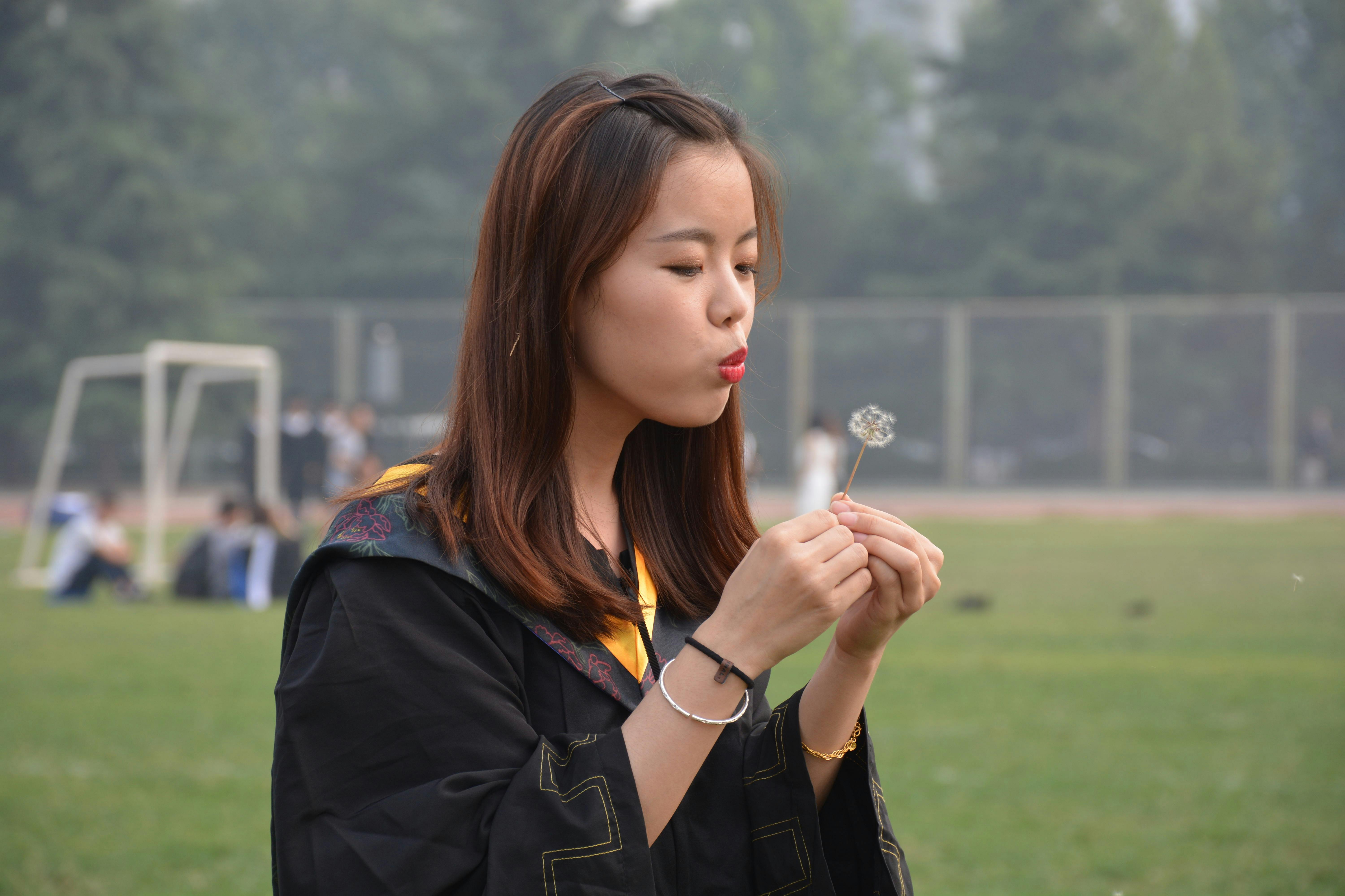 graduation day joy with dandelion wish