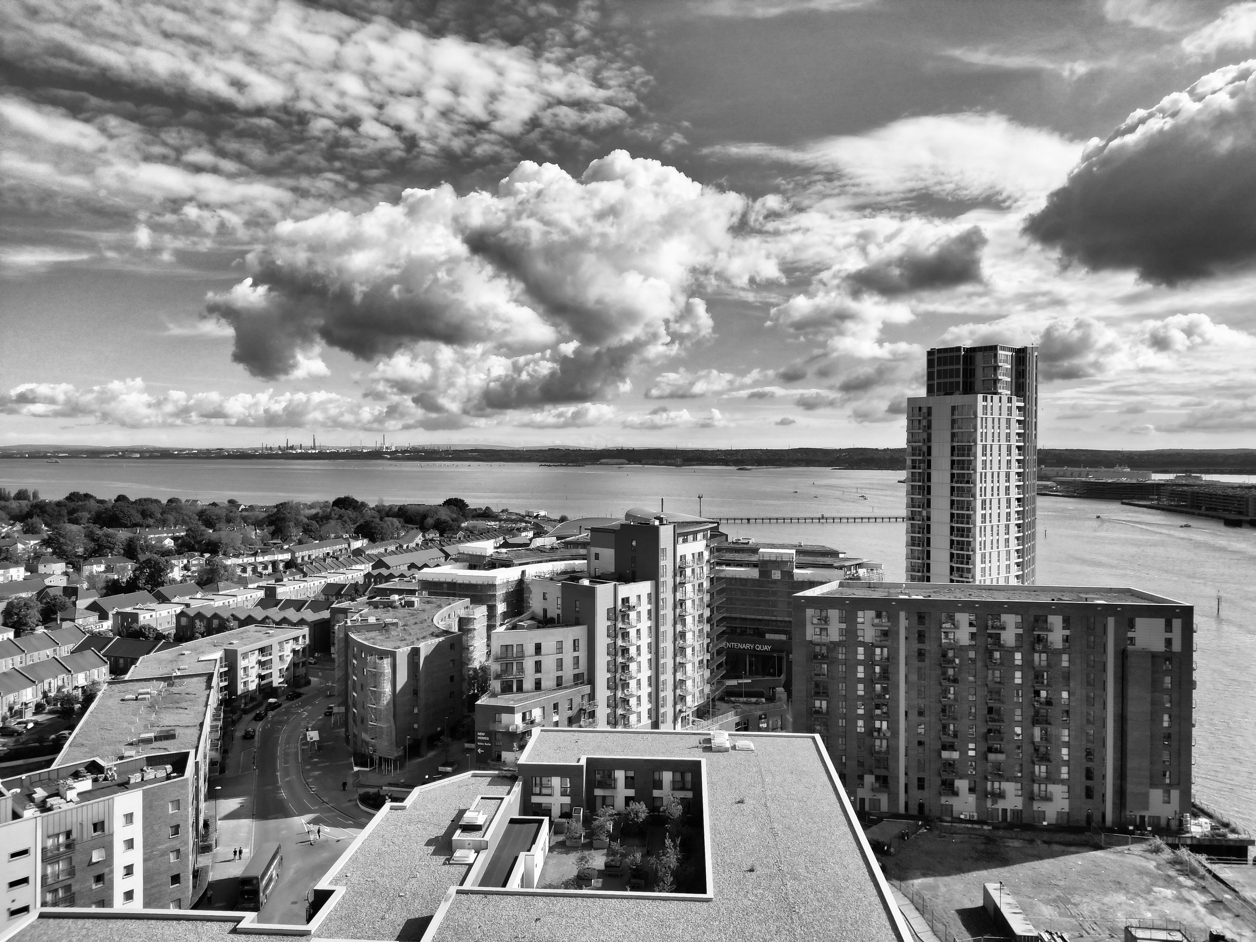 Southampton Stadtansicht aus der Luft