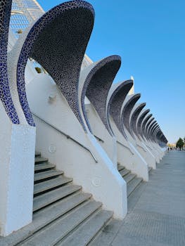 Featuring stunning modern design, arches in Valencia create a unique urban landscape.
