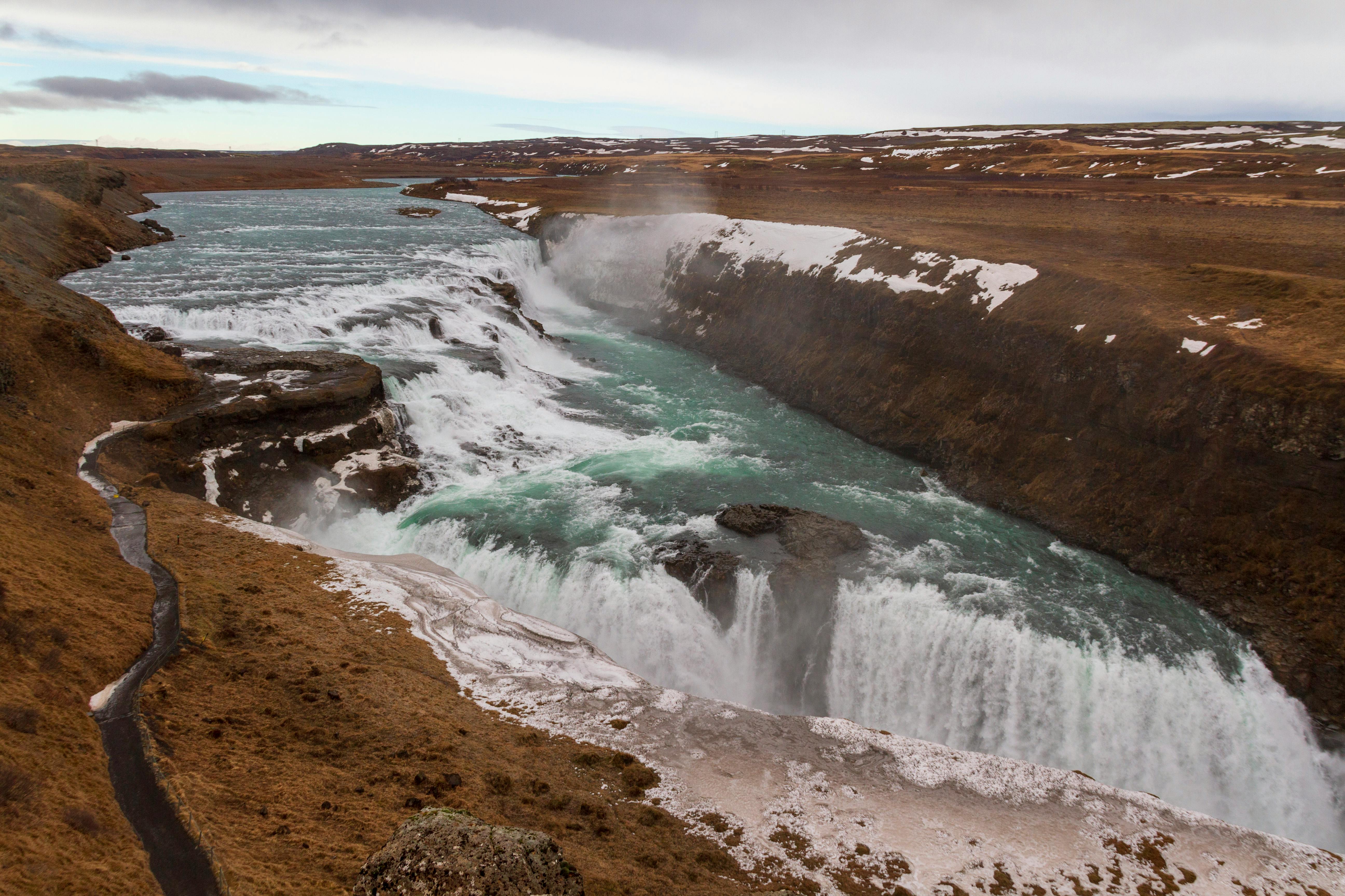 majestic gullfoss waterfall in iceland captured