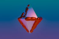 Abstract 3D Geometric Shape with Liquid Texture