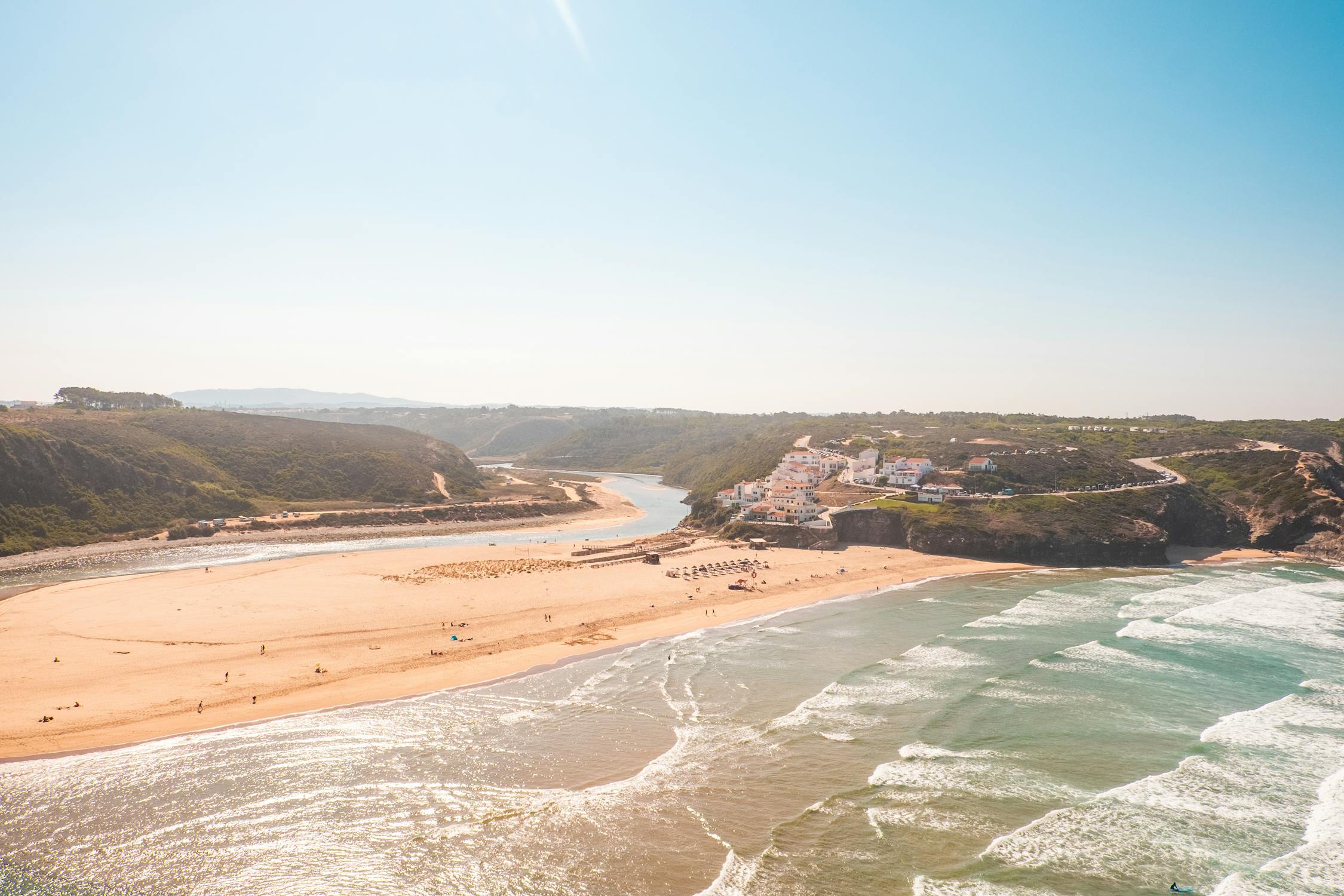 Scenic Aerial View of Alentejo Beach in Summer