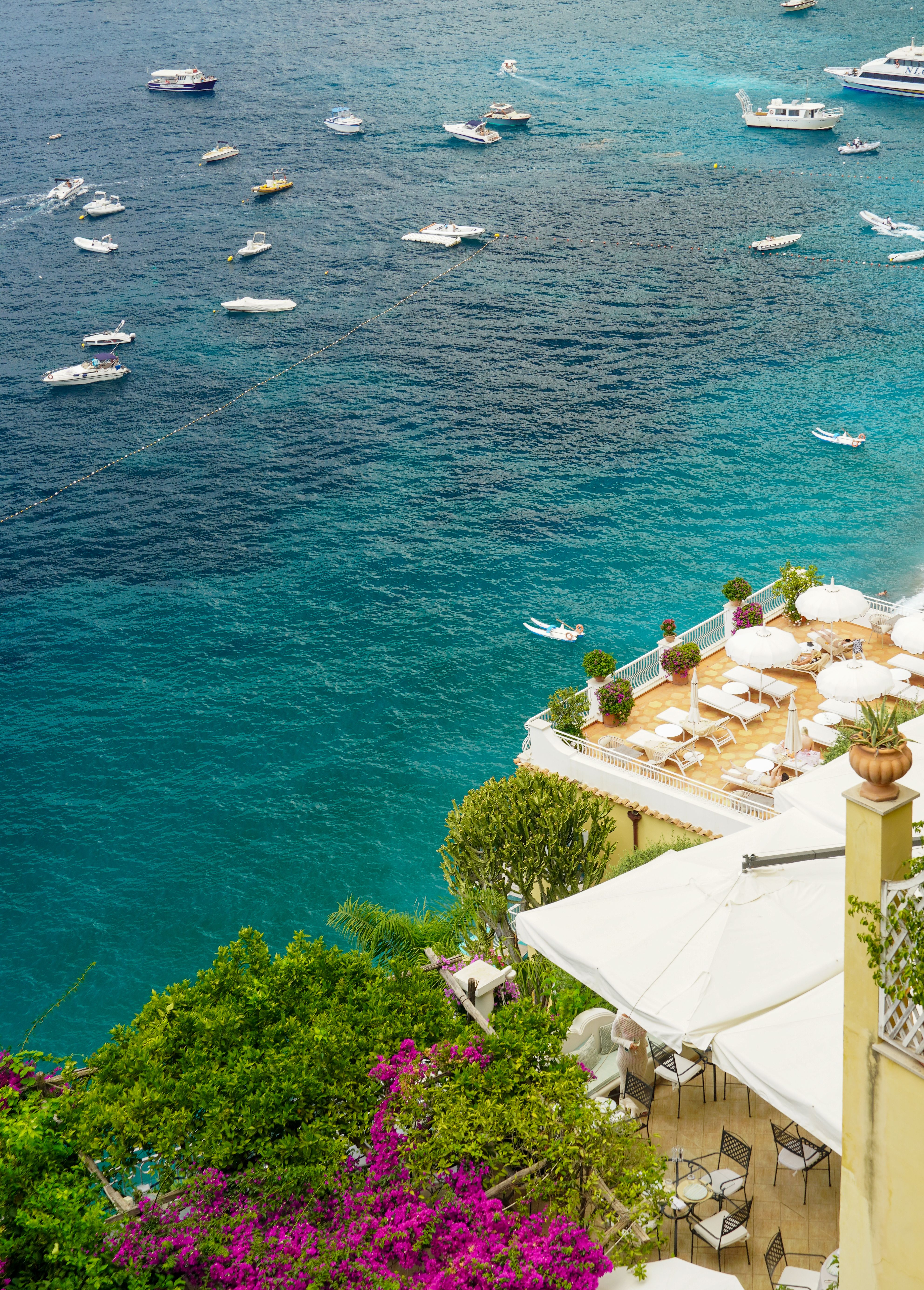 Positano coastline with yachts