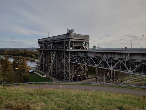 Free Scenic view of Niederfinow boat lift in Brandenburg, an iconic industrial structure. Stock Photo