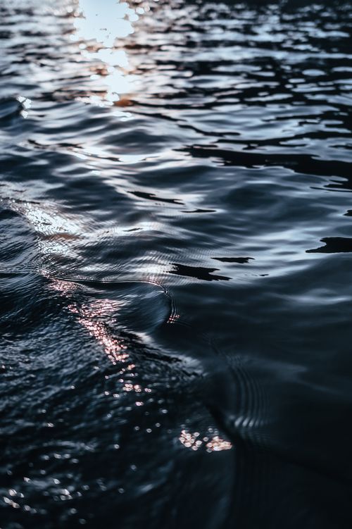 Free Glistening ripples on water reflecting sunset light creating a tranquil scene. Stock Photo