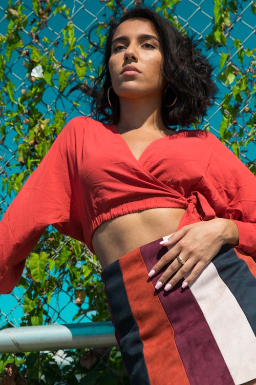 Free Woman Wearing Red Top Stock Photo