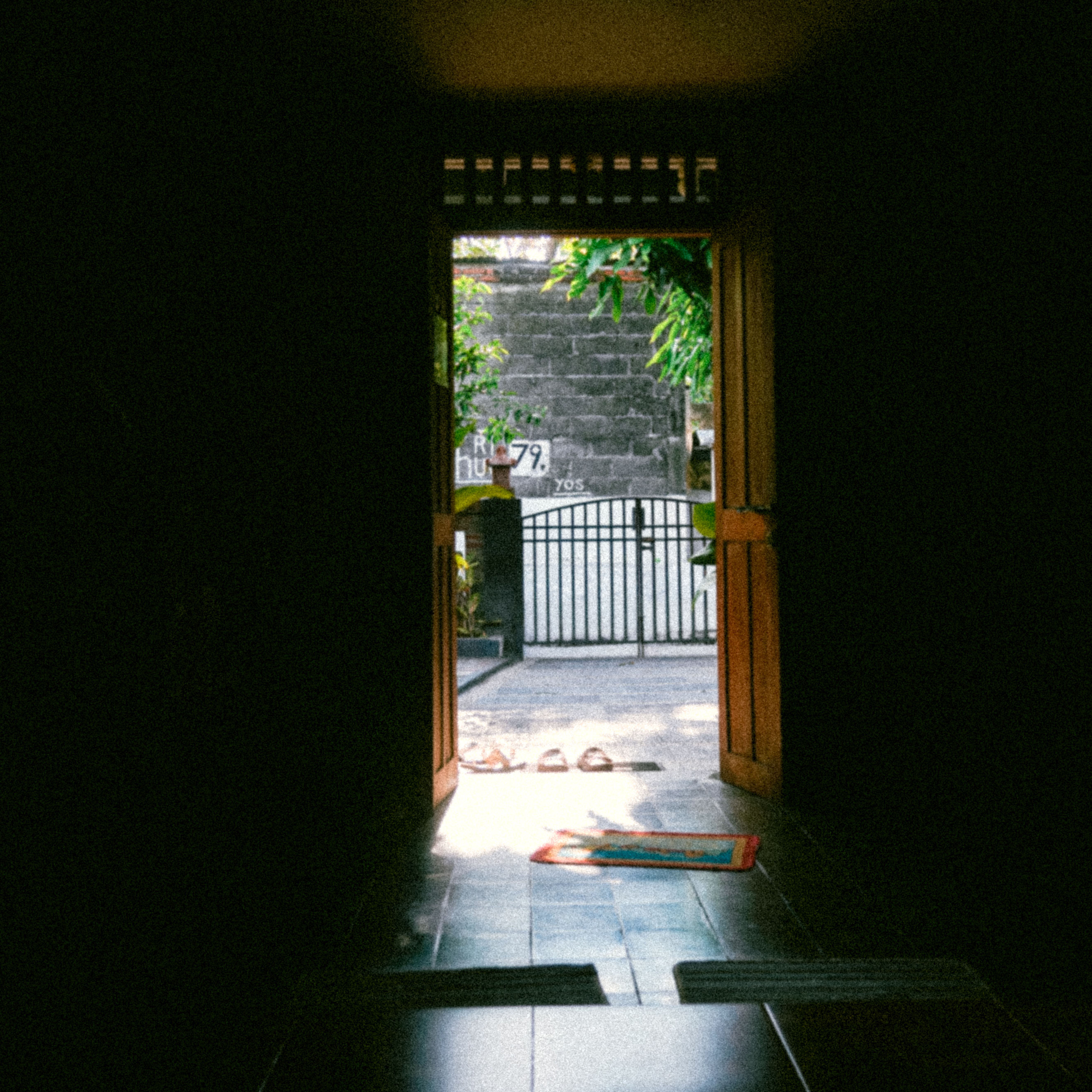 The door is open.
