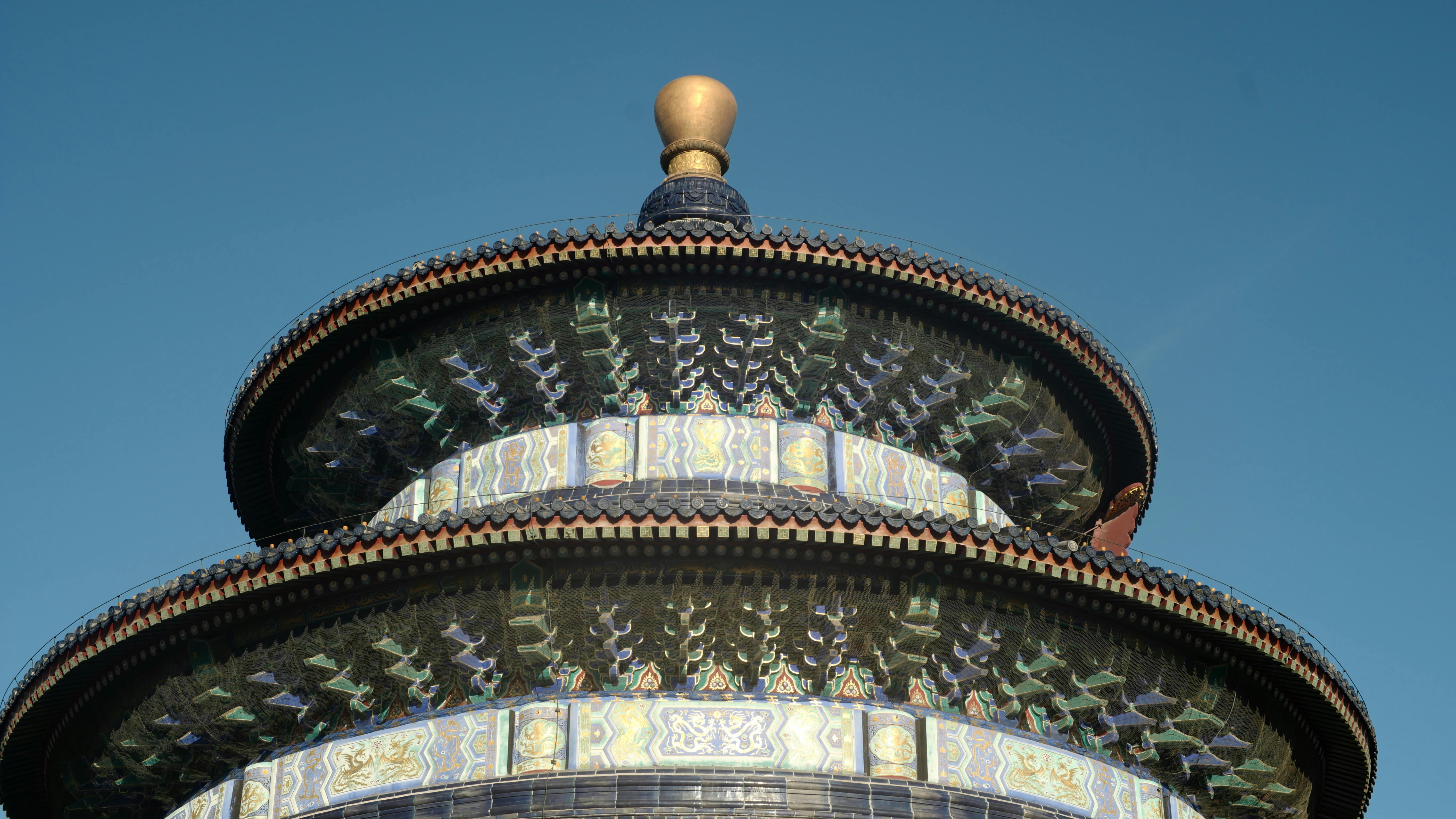 temple of heaven in beijing china under clear sky