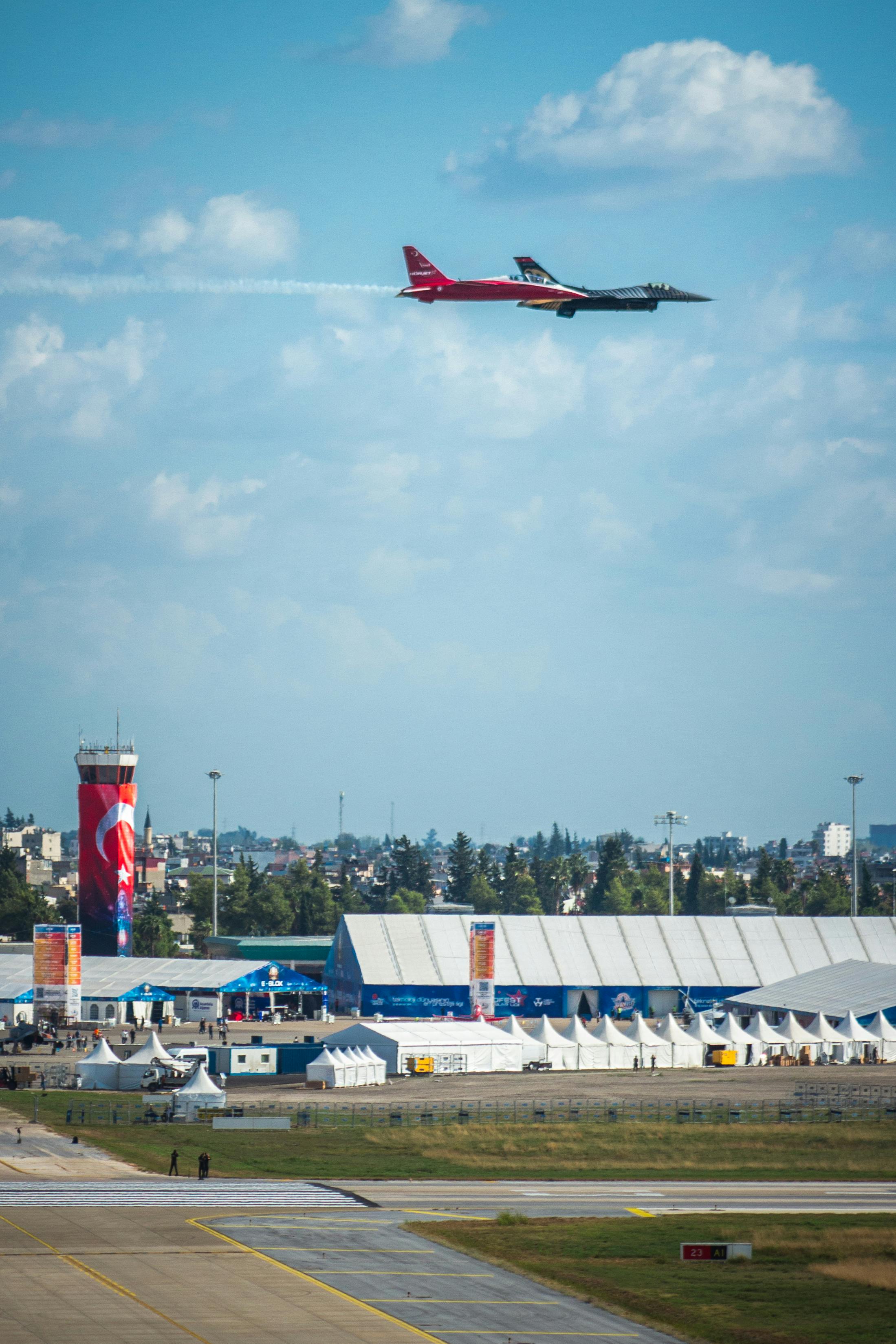 jet plane in flight over adana turkiye