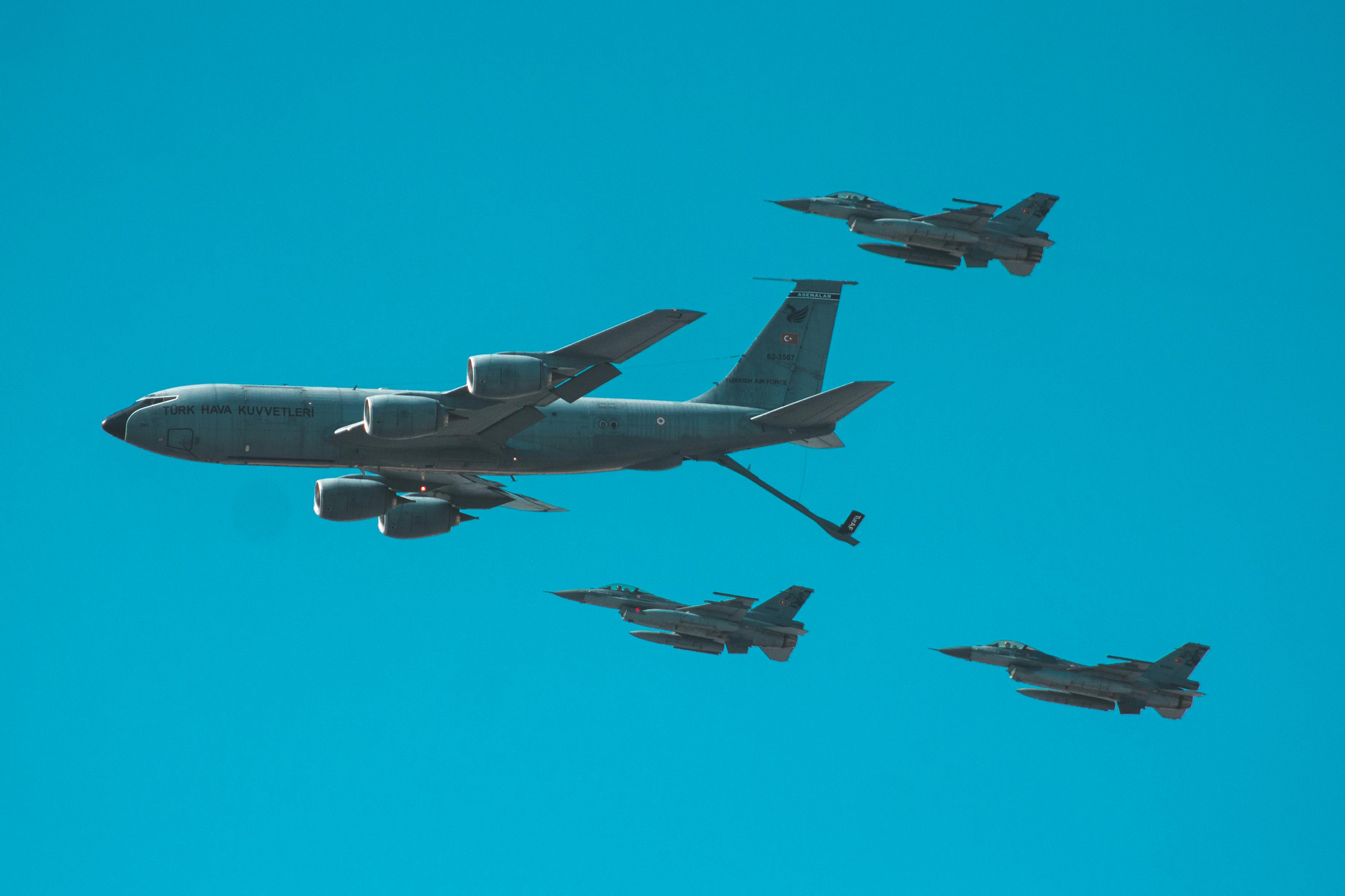 turkish air force military jets in formation